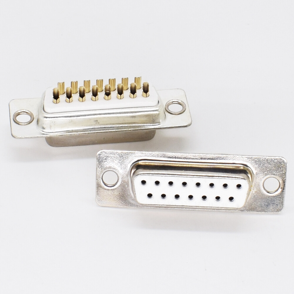 100pcs Gold Pin 15pin 2 Row D-Sub Female Socket Solder Chassis Connector RS232