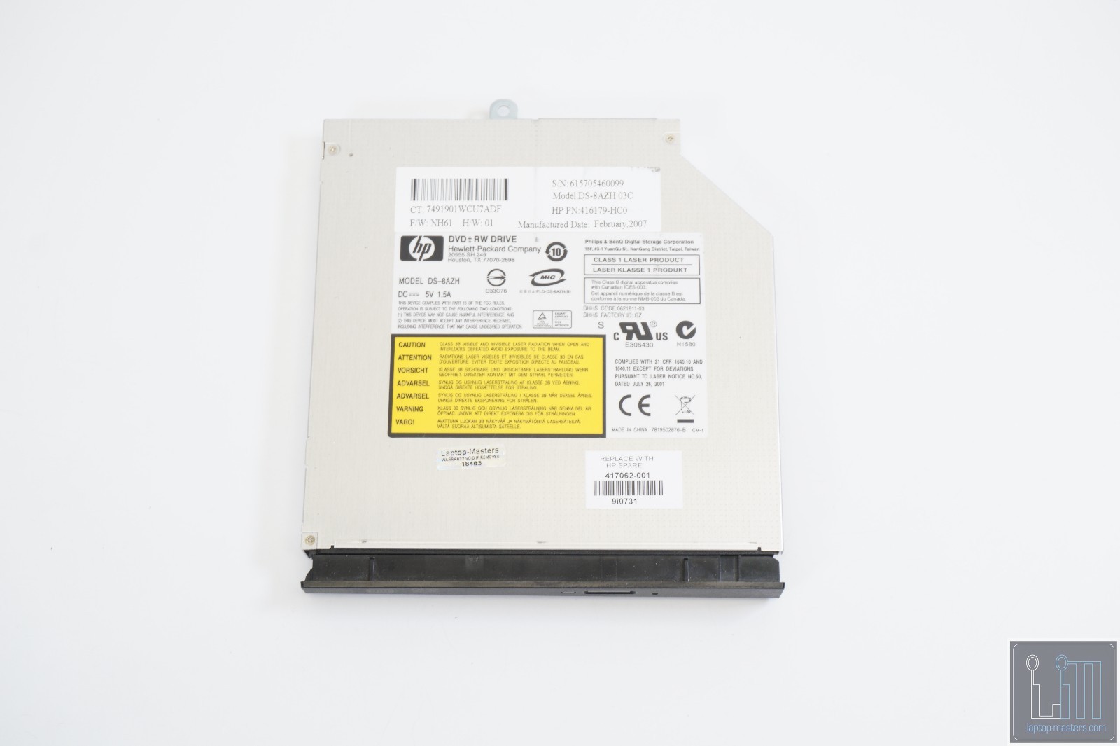 HP Pavilion DV2000 CD-RW DVD-RW Optical Drive with Bezel 452052-001