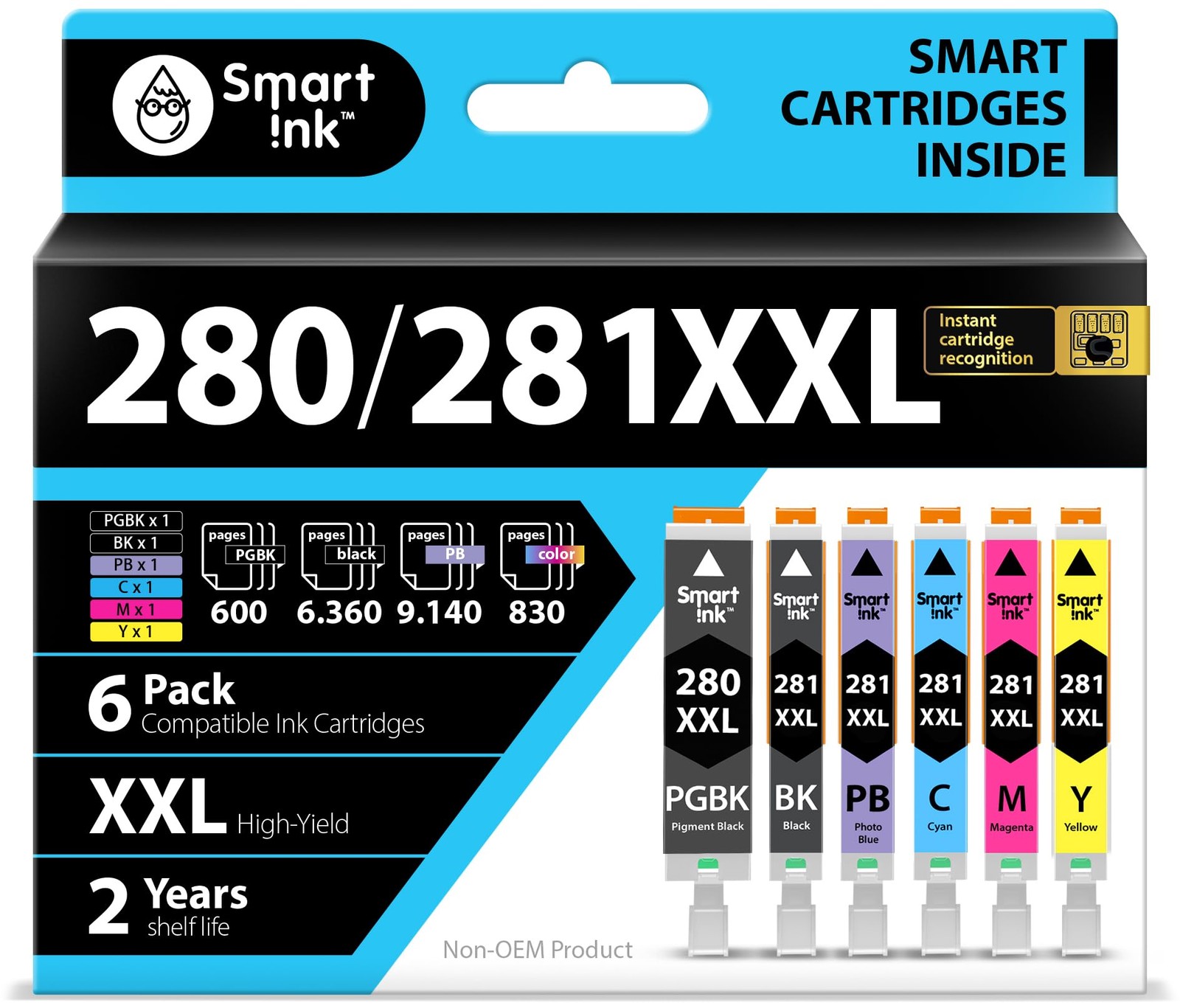 Smart Ink Compatible Ink Cartridge Replacement for Canon PGI-280XXL CLI-281XXL