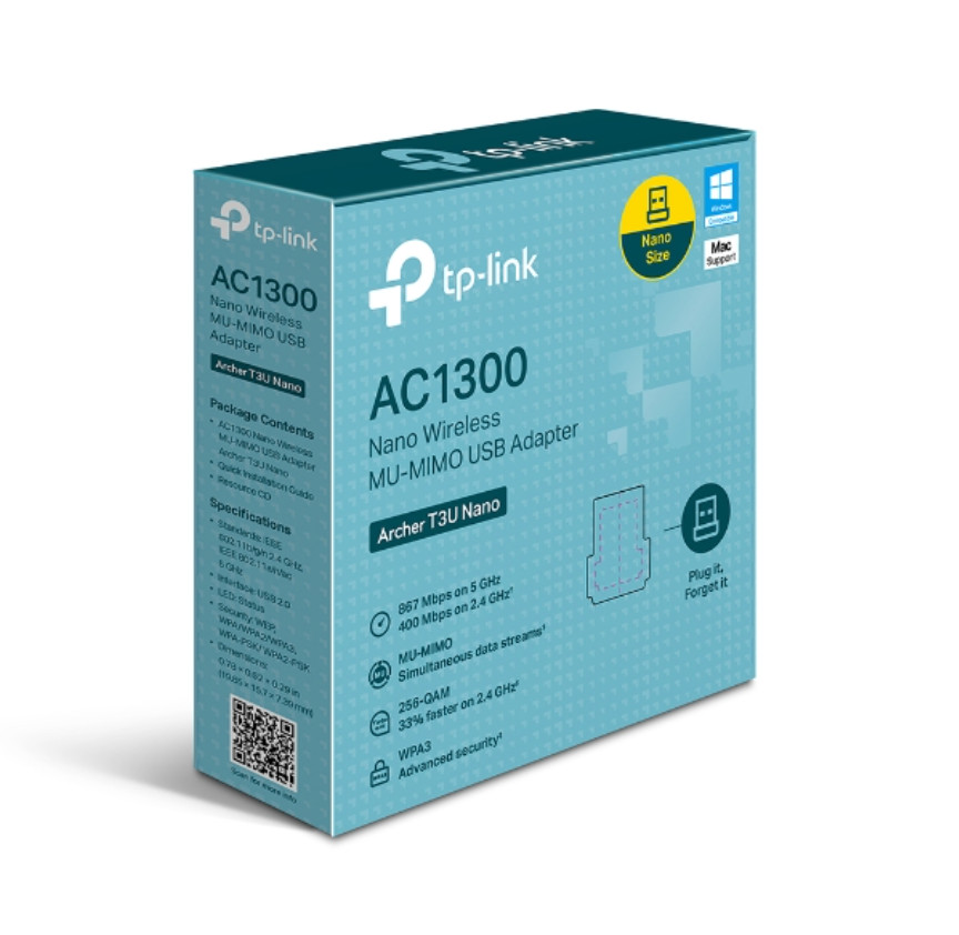 TP-LINK AC1300 Archer T3U Nano Mini Wireless Mu-Mimo WiFi USB Adapter NEW