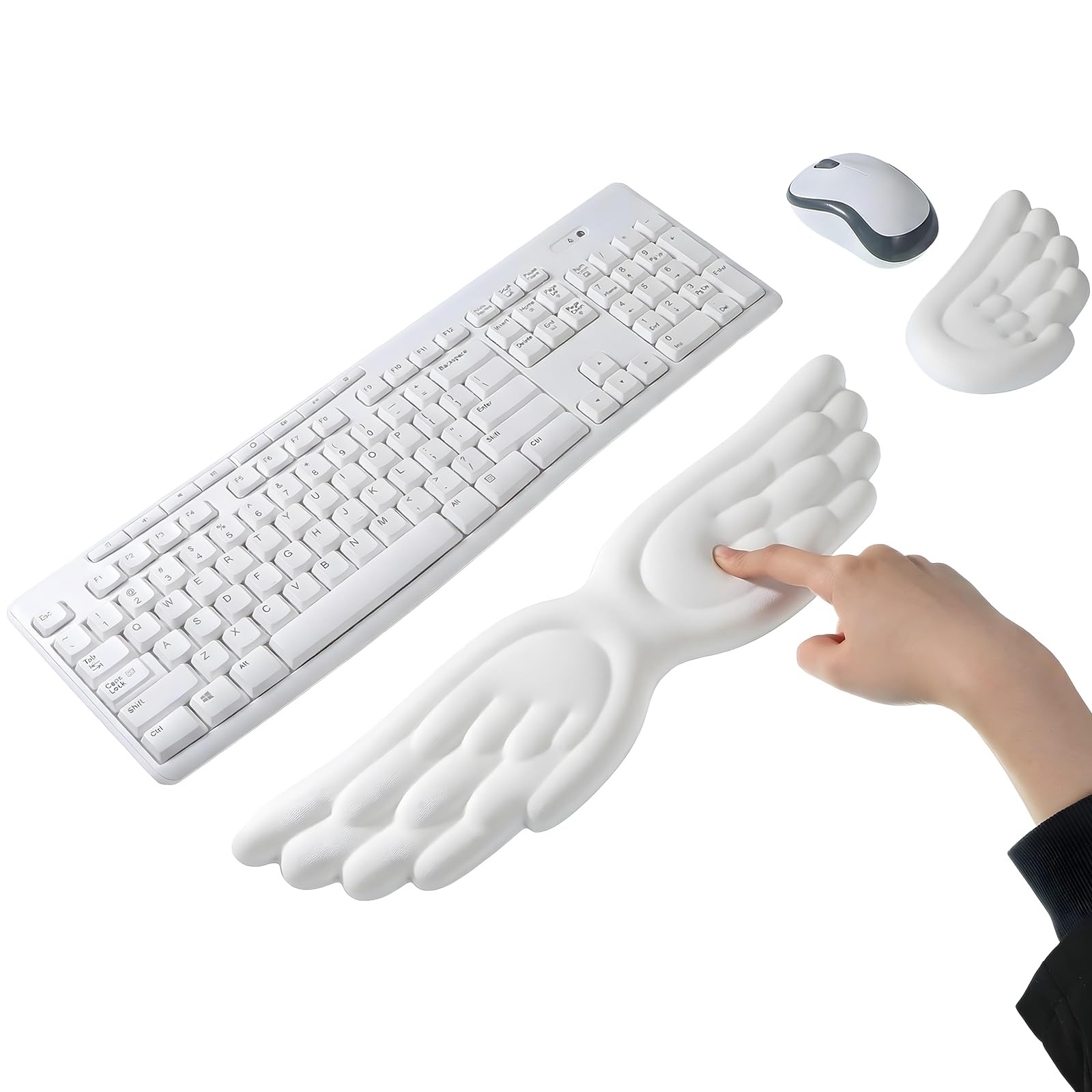 Angel Wing Wrist Rest Set of 2, Cloud Keyboard Mouse Wrist Support Ergonomic ...