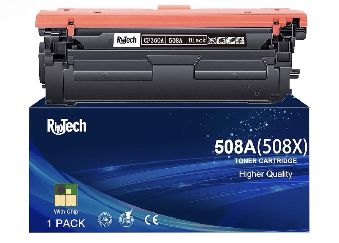 RitoTech 508A CF360A Black Toner Compatible HP M552 M553 M577 Smart Chip