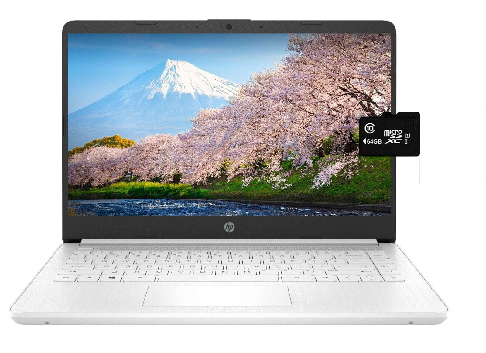 Newest HP 14'' HD Laptop Intel 4-Core CPU 16GB RAM 128GB (64+64) Win 11 White