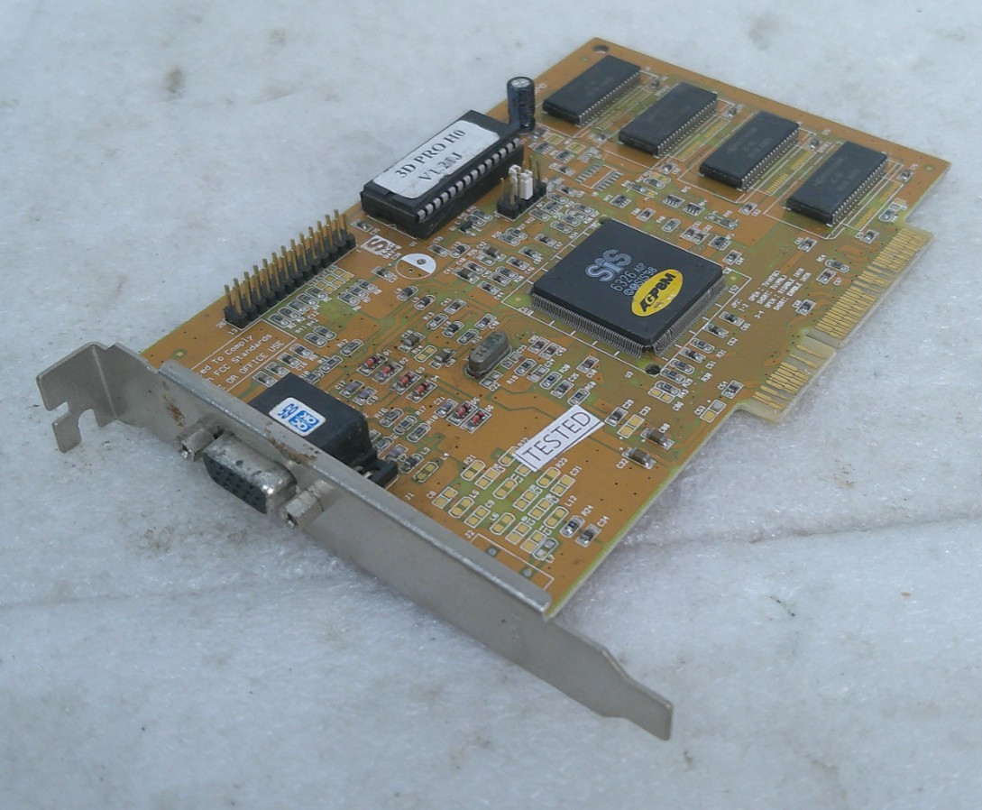 SIS 6326 3D PRO H0 V1.21J VGA AGP Video Card