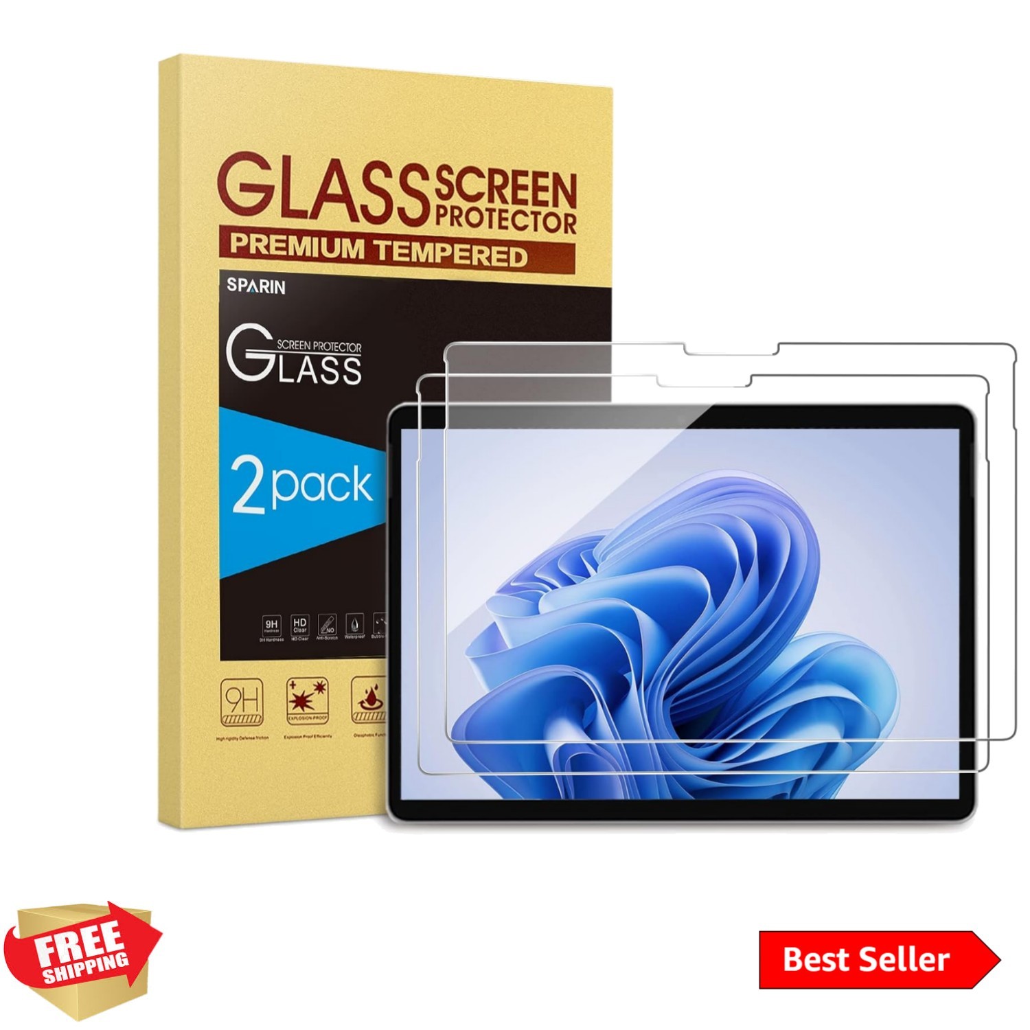 Anti-Fingerprint 2-Pack Screen Protectors for Surface Pro 11/X/10/9/8 (13 Inch)