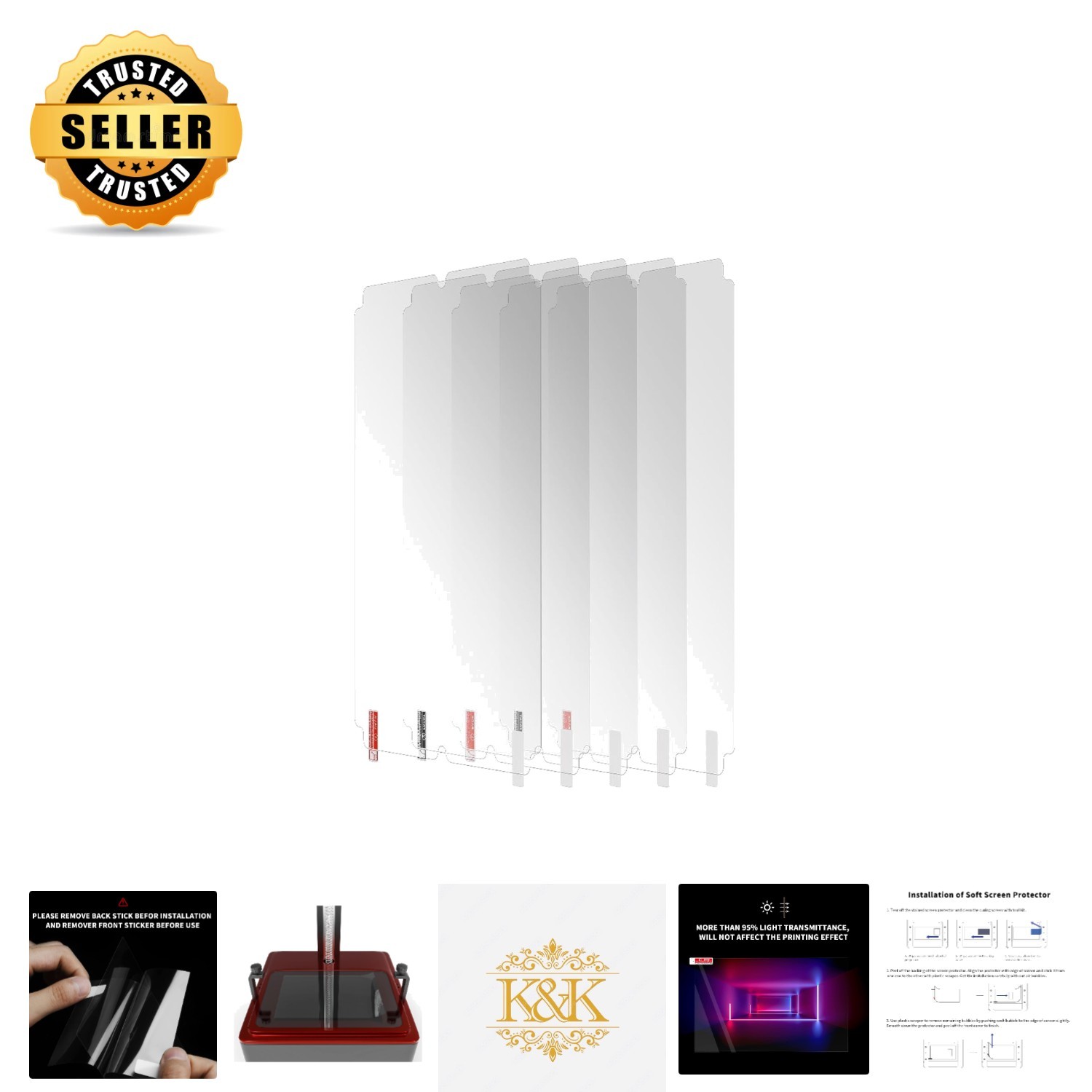Easy Install 5PCS Screen Protector Set for Anycubic Photon M5S Pro & 10.1 Inch
