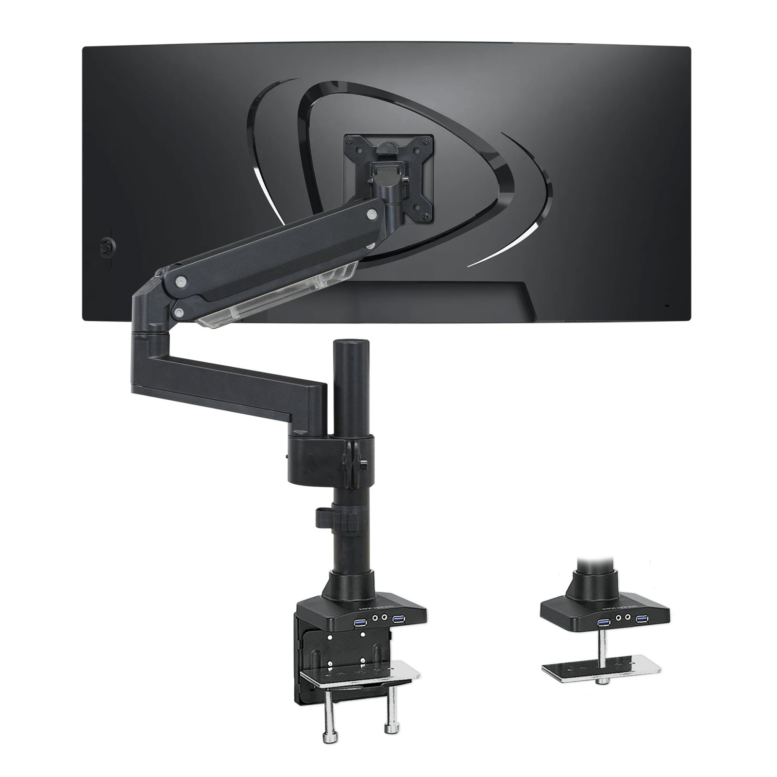 Mount-It Ultrawide Monitor Arm, Heavy-Duty Gas Spring Desk Mount for 17–35”