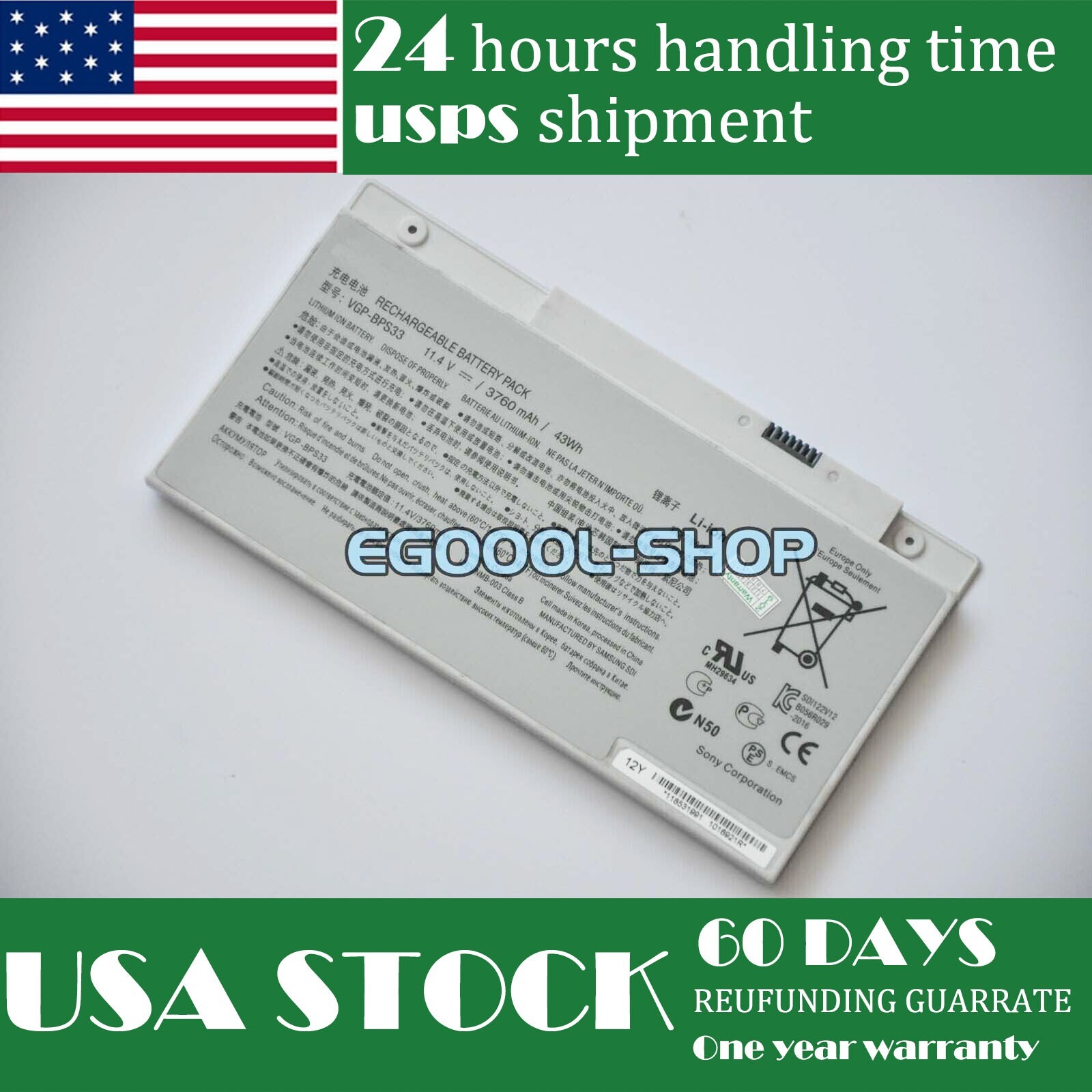 US New Genuine VGP-BPS33 Battery for Sony VAIO SVT-14 SVT-15 T15 T14 SVT1511ACXS
