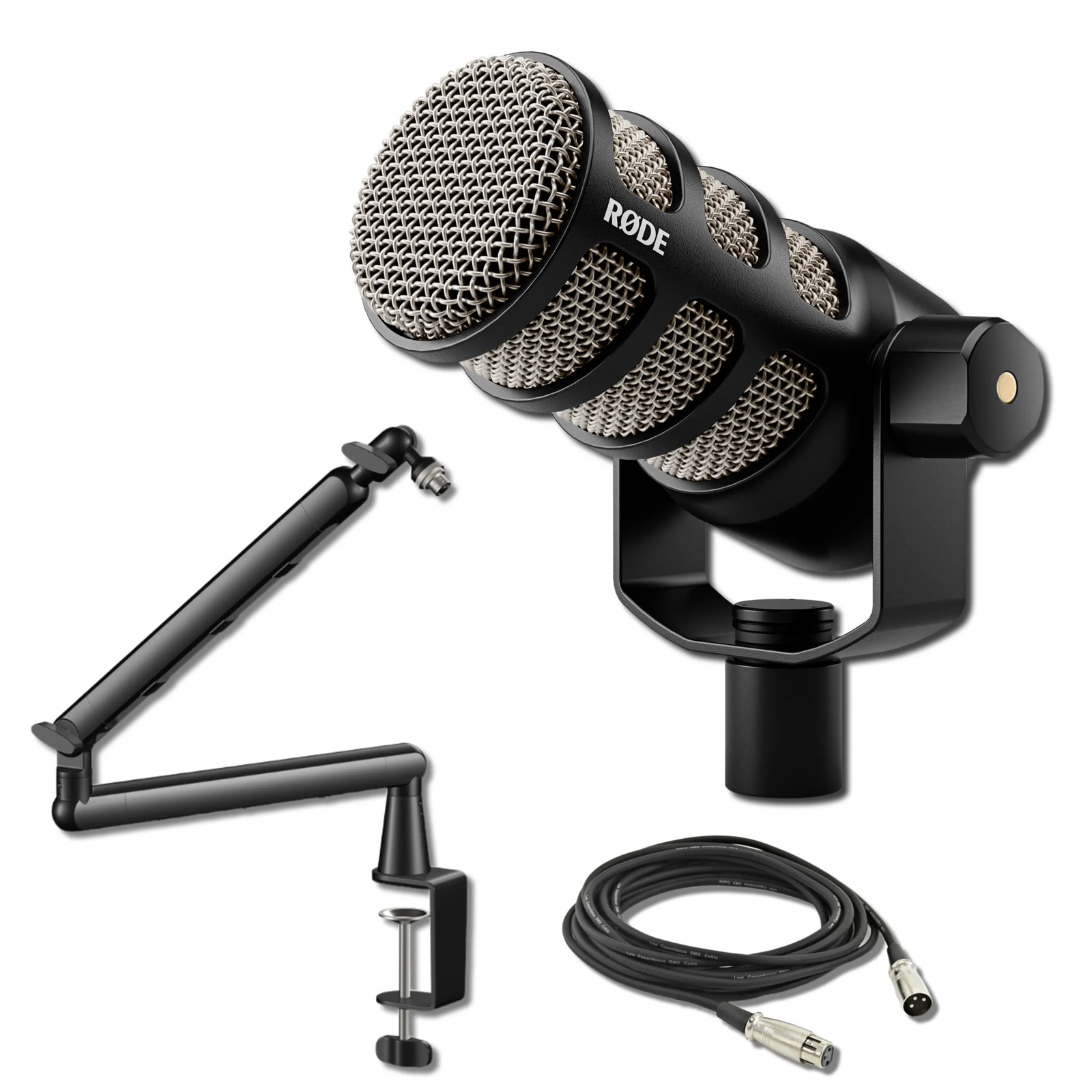 Rode PodMic Cardioid Dynamic Broadcast Microphone with LowPro Mic Arm