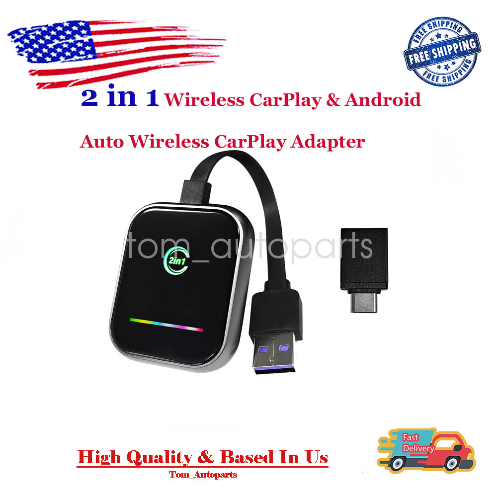 2 in 1 Wireless CarPlay & Android Auto Wireless CarPlay Adapter 2025 Upgraded