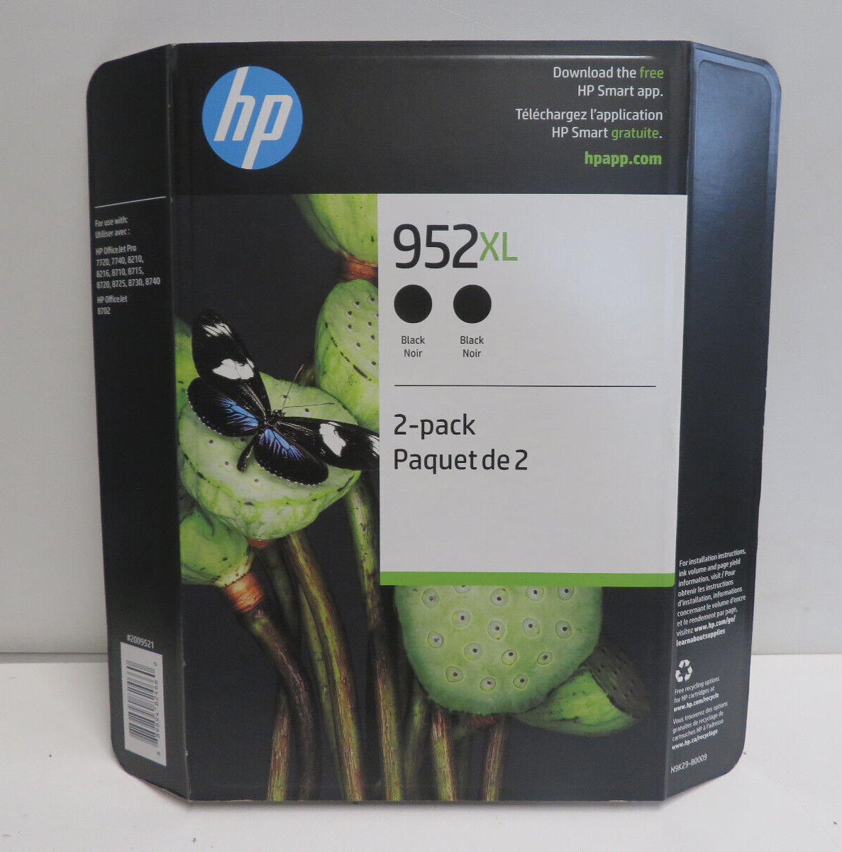 HP 952XL N9K29BN Black Ink Cartige - 2 Pieces Exp. 05/2025 - NEW SEALED