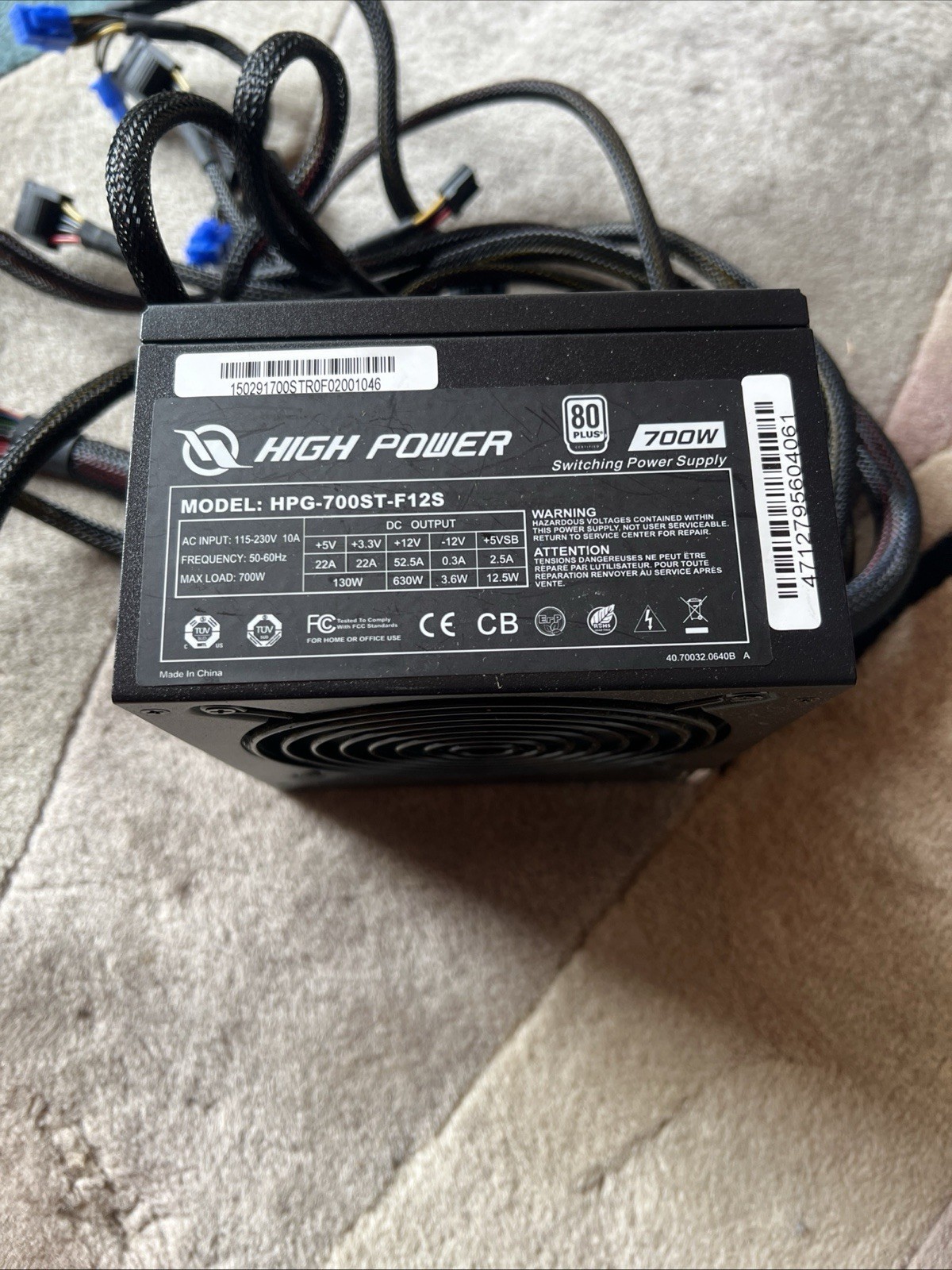 High Power HP1-J700GD-F12S 700W 80 Plus Switching Power Supply
