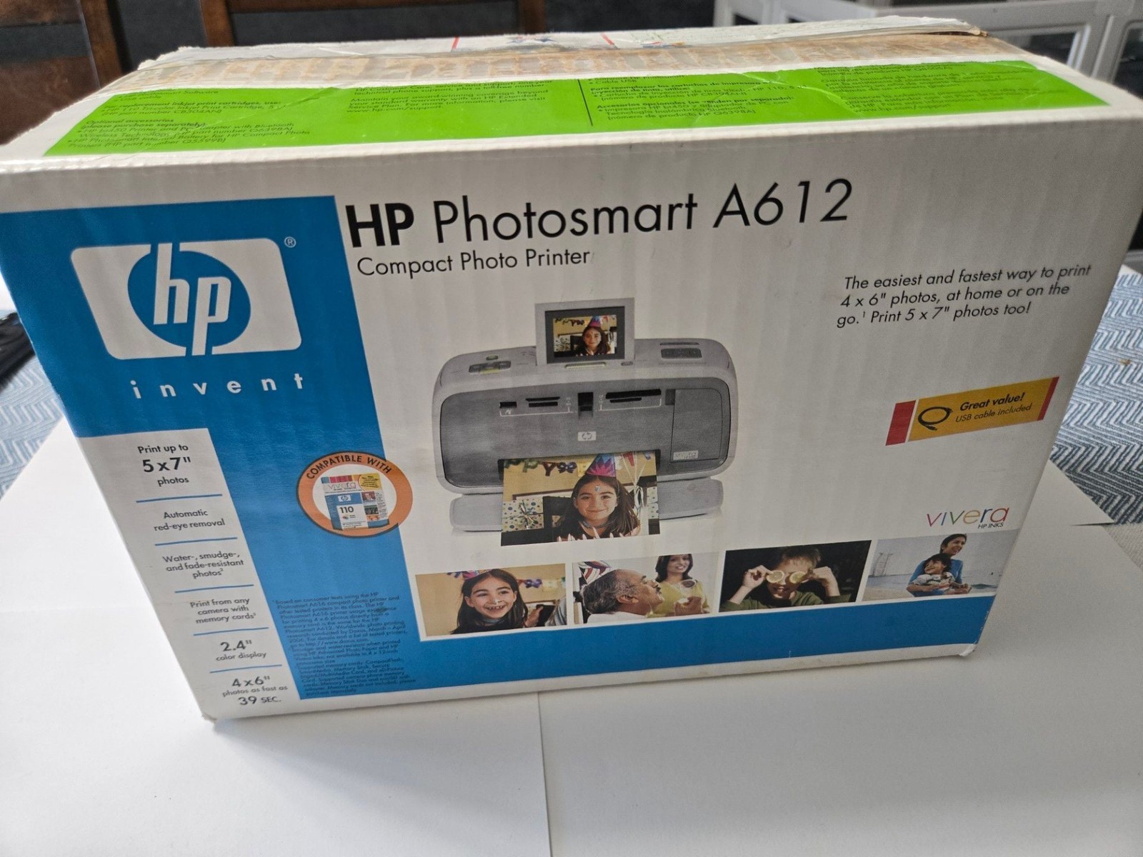 HP Photosmart A612 Compact Photo Printer Q7115A
