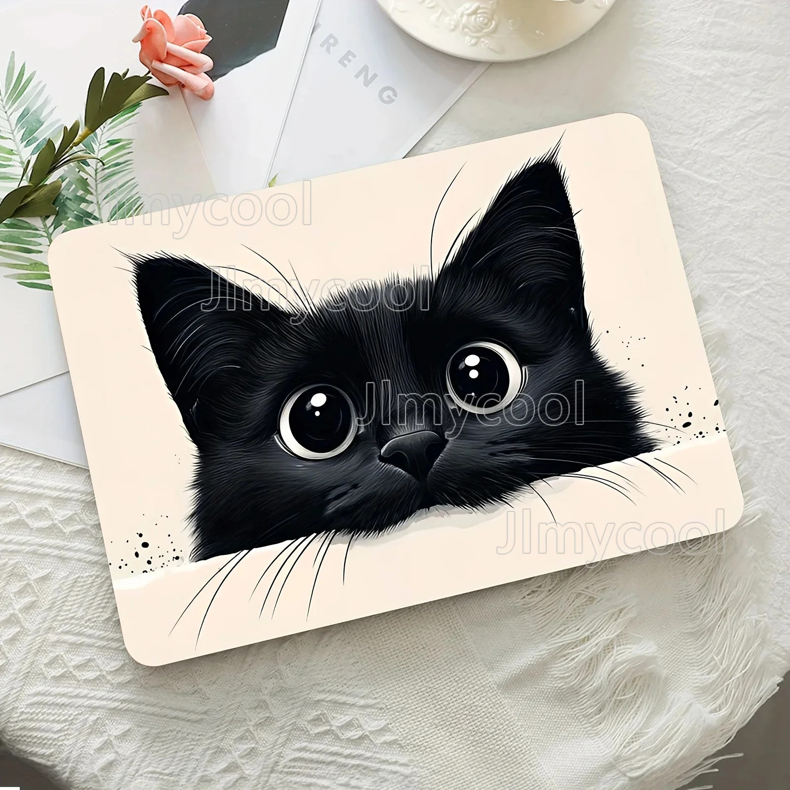 2x Cute Cat Head Laptop Stickers Pattern Print Universal Protective obstruction