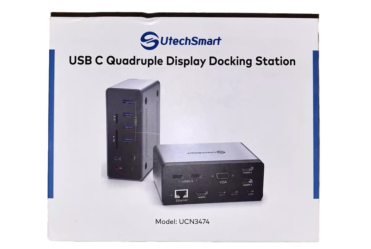 UtechSmart USB C Quadruple Display Docking Station
