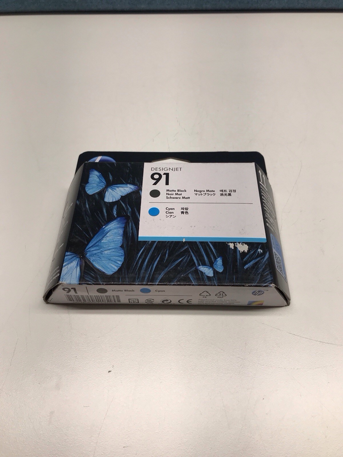 HP 91 C9460A Dual-Color Matte Black / Cyan Factory Sealed 2/2025