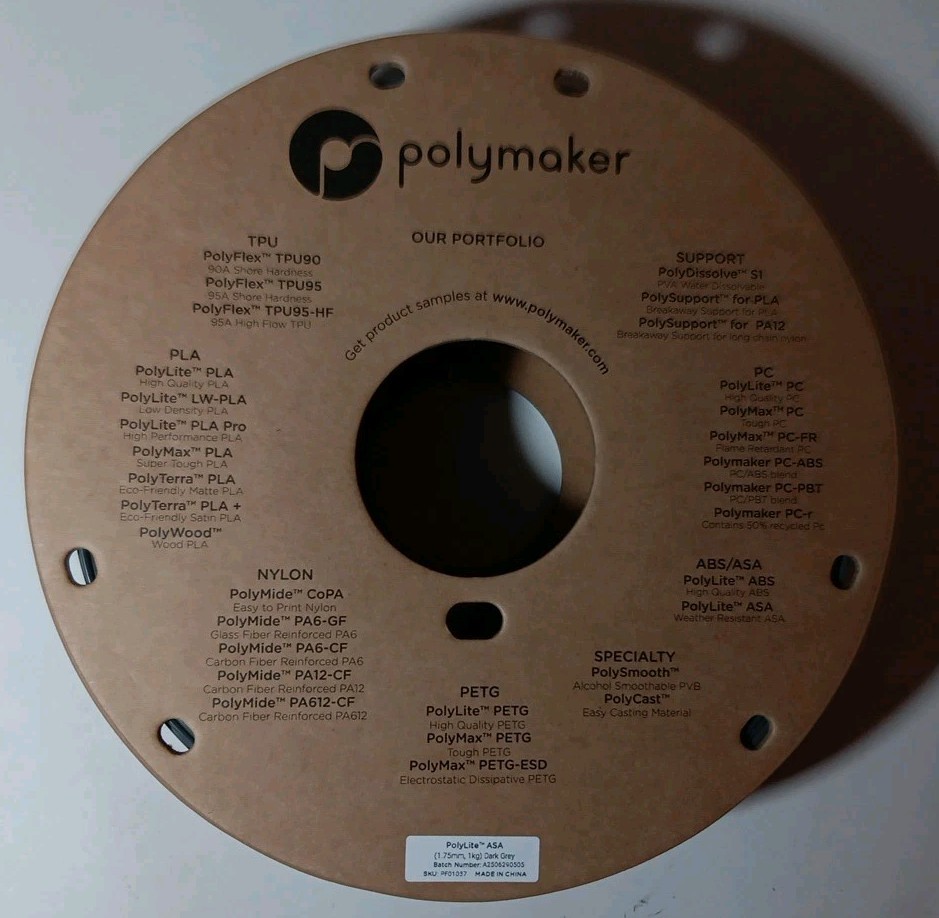 Polymaker PLA PRO 1.75mm 1kg Dark Grey 3D Printing Filament (NEW)