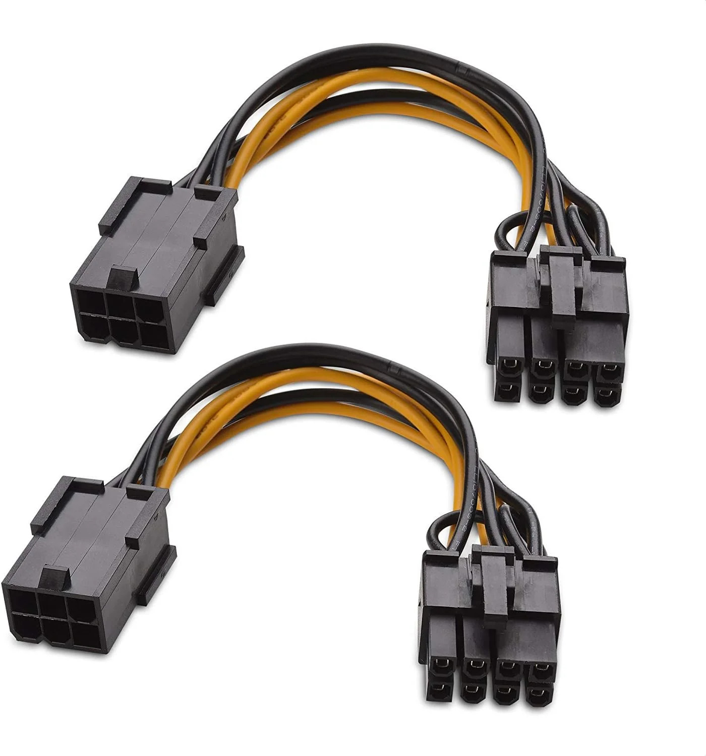 Cable Matters 2-Pack 6 Pin to 8 Pin PCIe Adapter Power Cable - 4 Inches