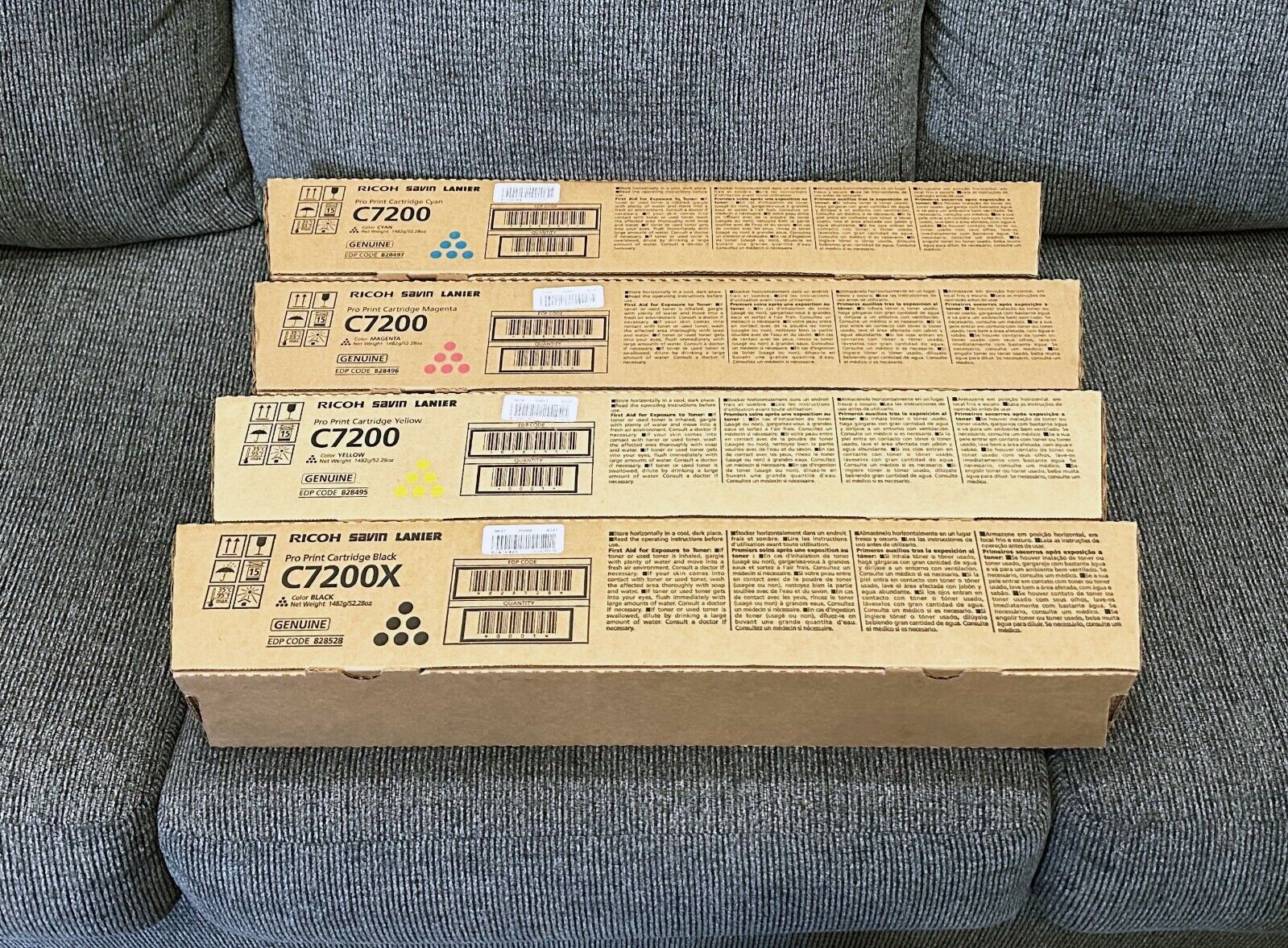 Set of Brand New Genuine Ricoh Toner Pro C7200  828528 828495 828496 828497