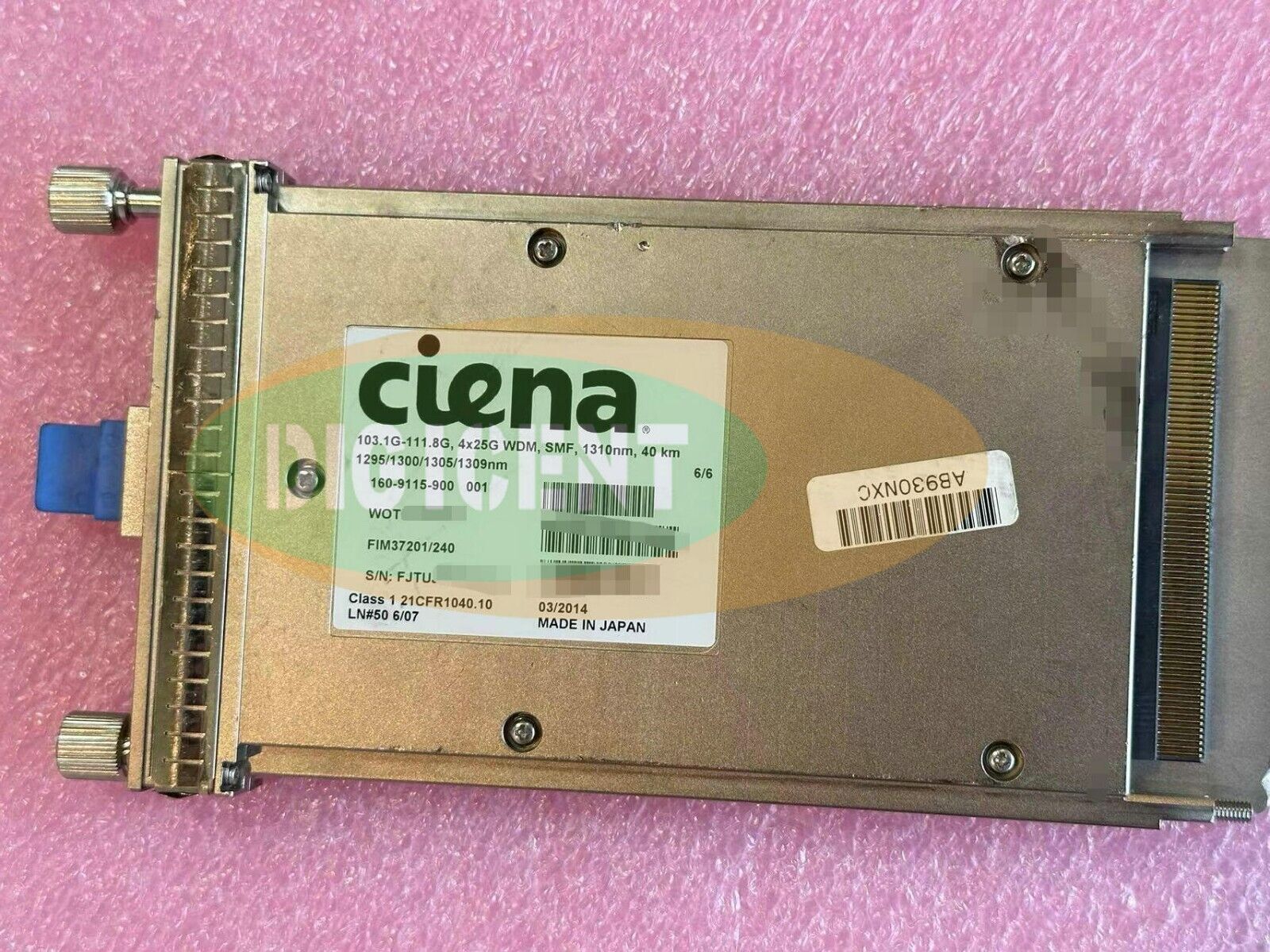 Ciena  160-9115-900 CFP 103.1G~111.8G  4x25G and OUT4 WDM ER4 40km LC