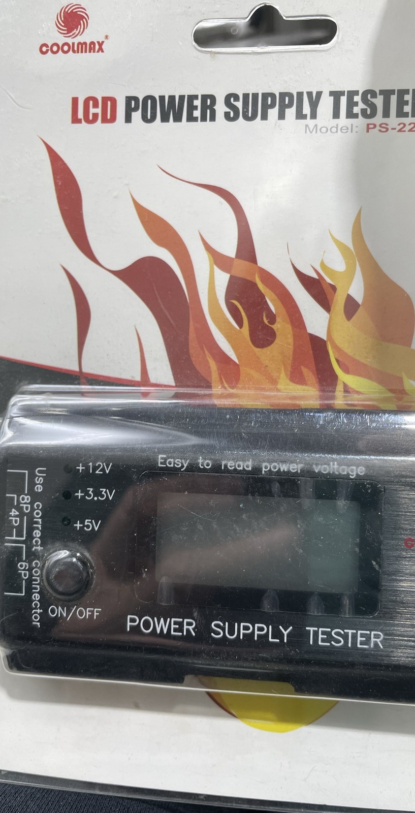 Coolmax Model PS-224 24-Pin S/N MQ0508076869 LCD Power Supply Tester NEW