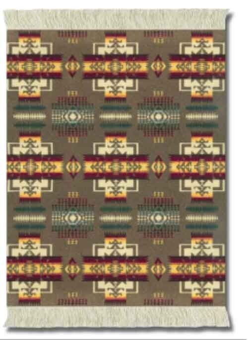 FiberLok Mouse Rug Pendleton Chief Joseph Khaki Native American 7.125X10.25 USA