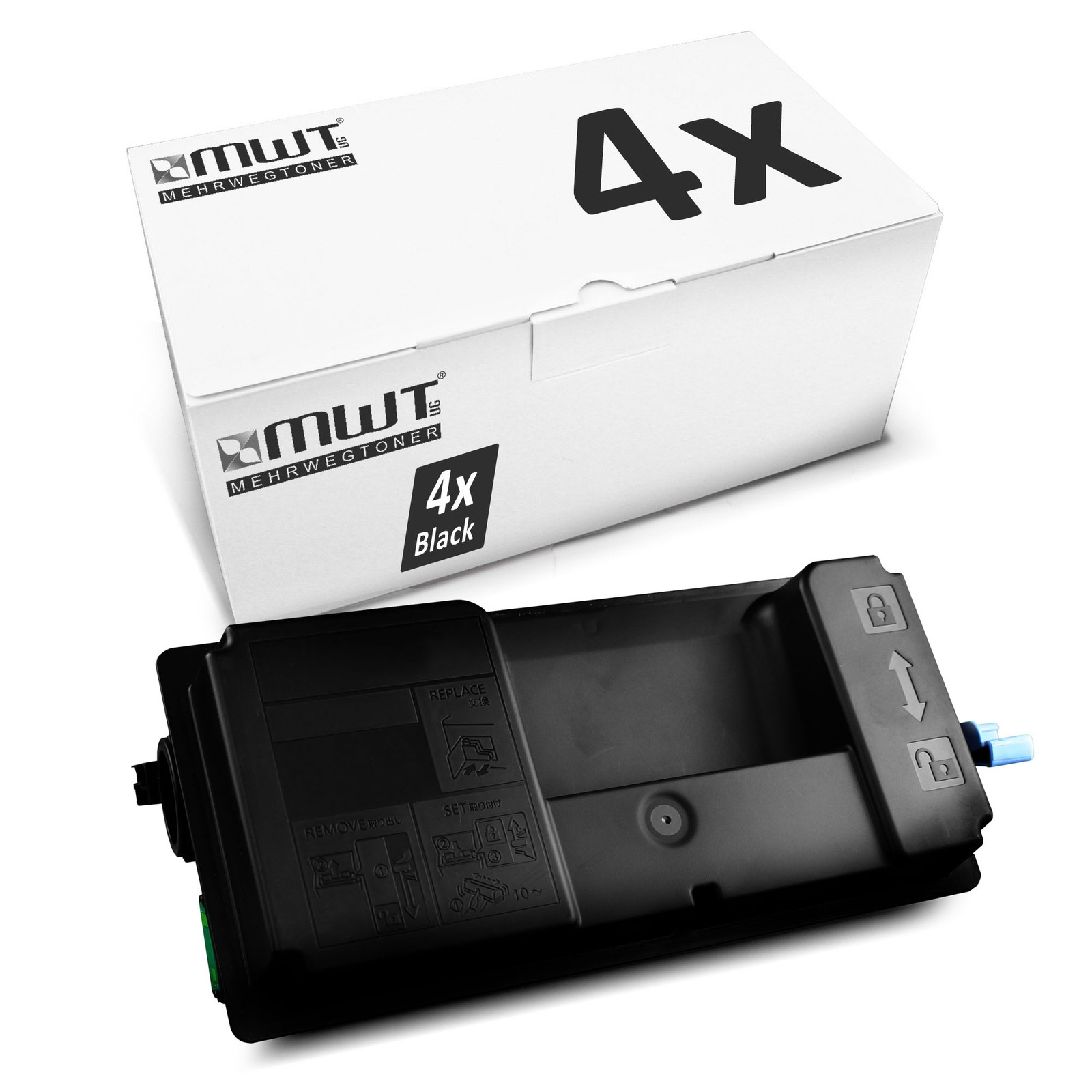 4x MWT Cartridge for 1T02T60UT0/Pk 3012 Utax P-6033 DN Per Approx. 25.000 Pages