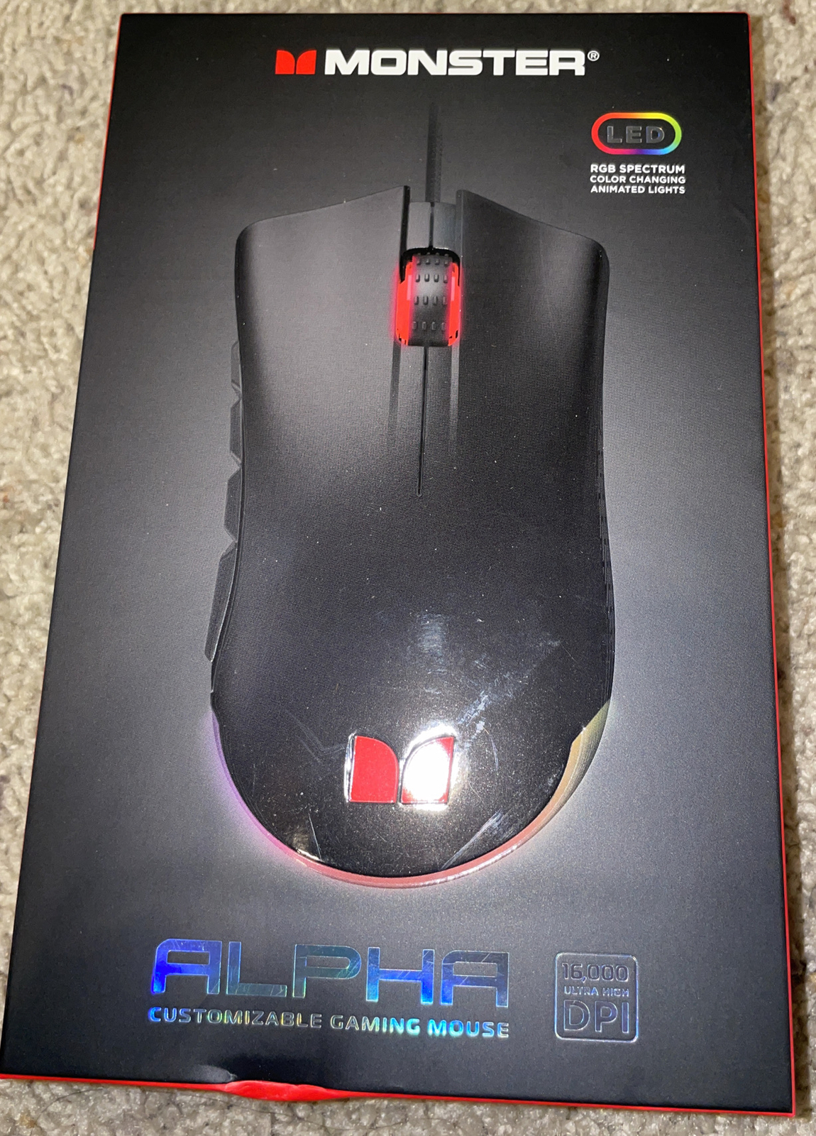 Monster Alpha 9.0 RGB Wired Gaming Mouse Black 2MNGM0169B0E2