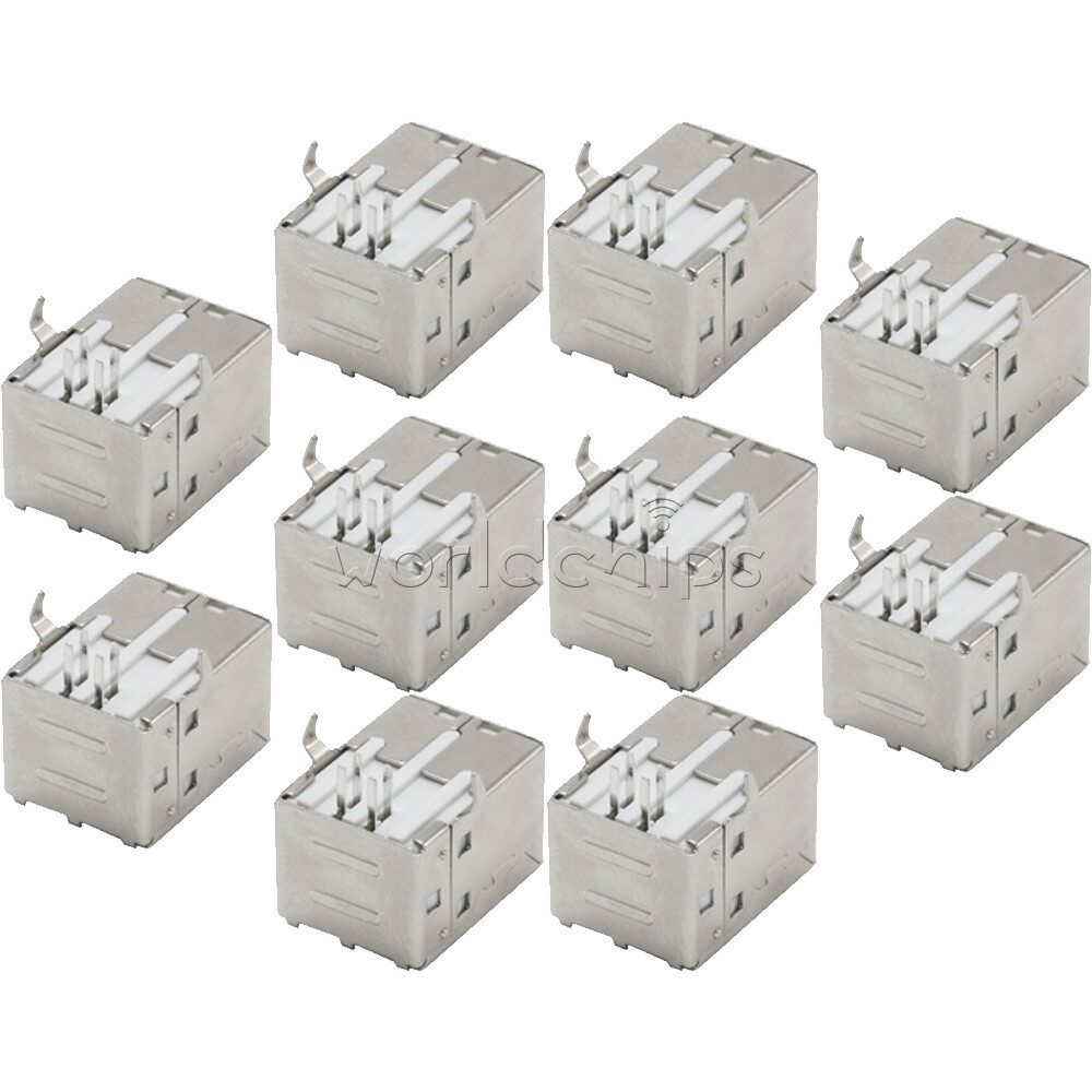 10x Square USB Socket USB B Type Female 90° degree PCB welding parent Connector