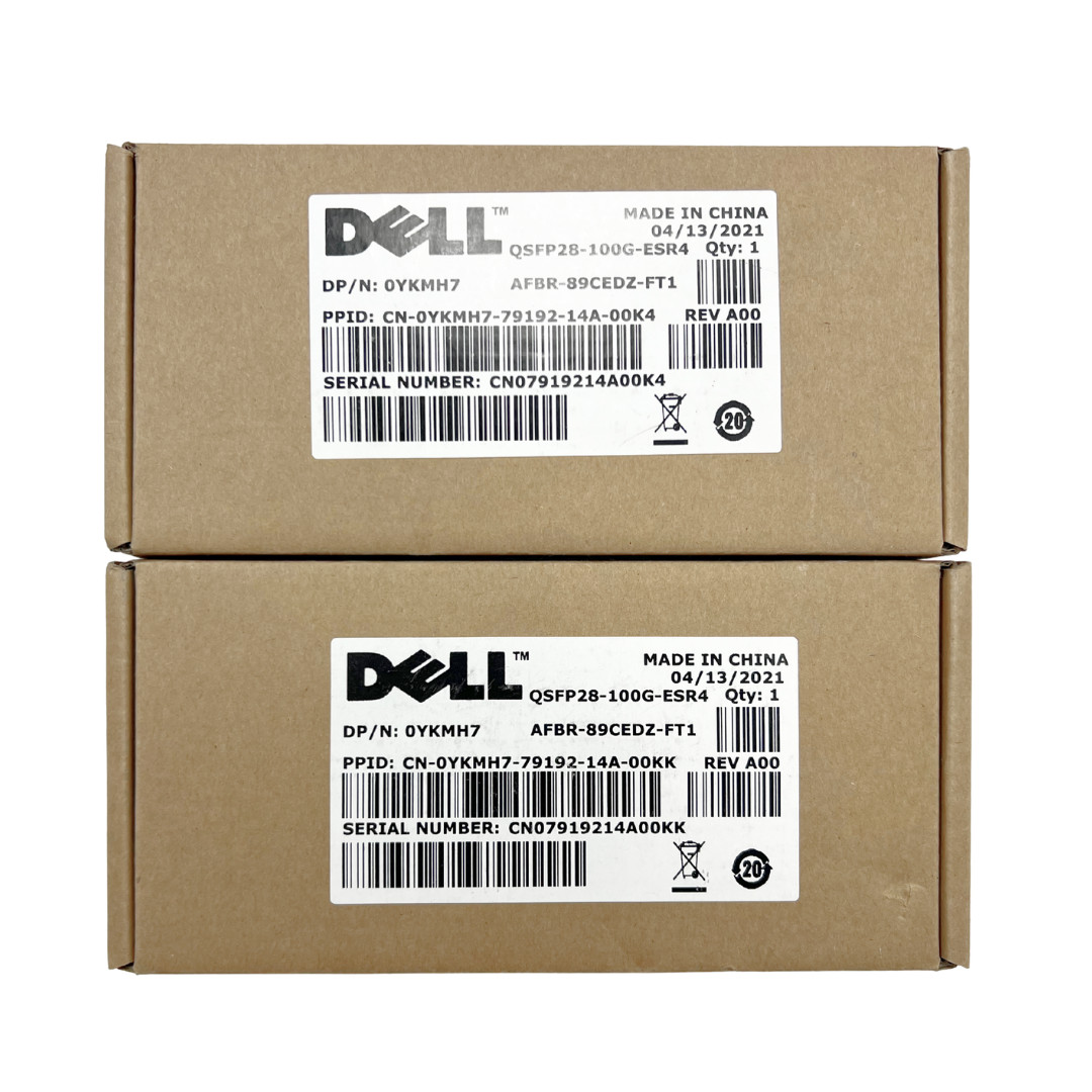 LOT OF 2 NEW Dell 0YKMH7 QSP28-100G-ESR4 100Gb MPO Short Range Transceiver YKMH7