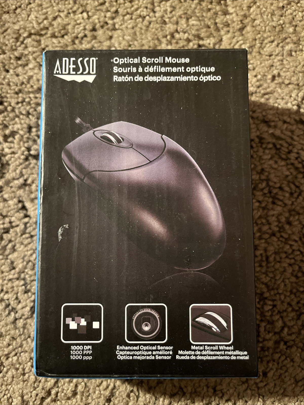 ADESSO HC-3003US 3BTN OPTICAL WHEEL MOUSE USB 5M CLICKS KEY BUILT-IN SCROLL WHEE