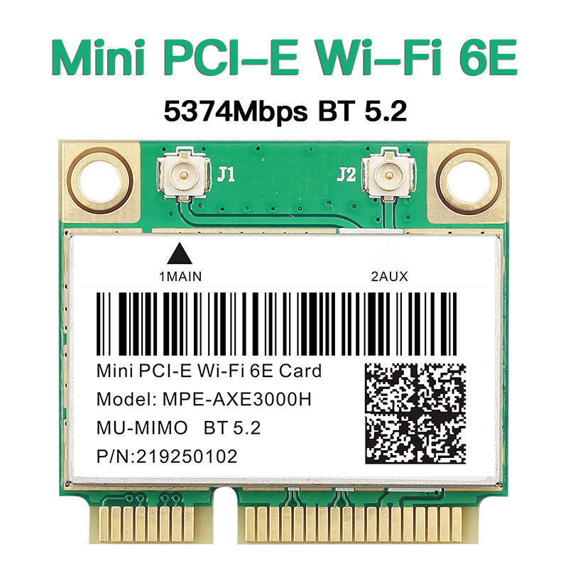 WiFi 6E Wireless Card MPE-AXE3000H Tri-Band Half Mini PCI-E WiFi Bluetooth Card