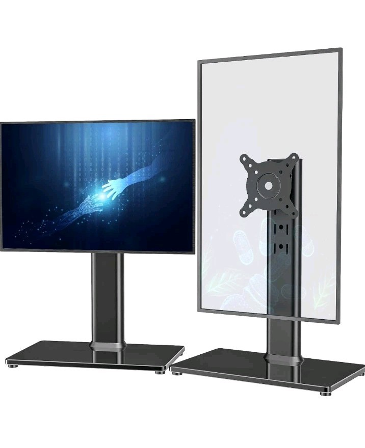 2 Pack Single LCD Computer Monitor Free-Standing Desk Stand Riser for 13 inch...