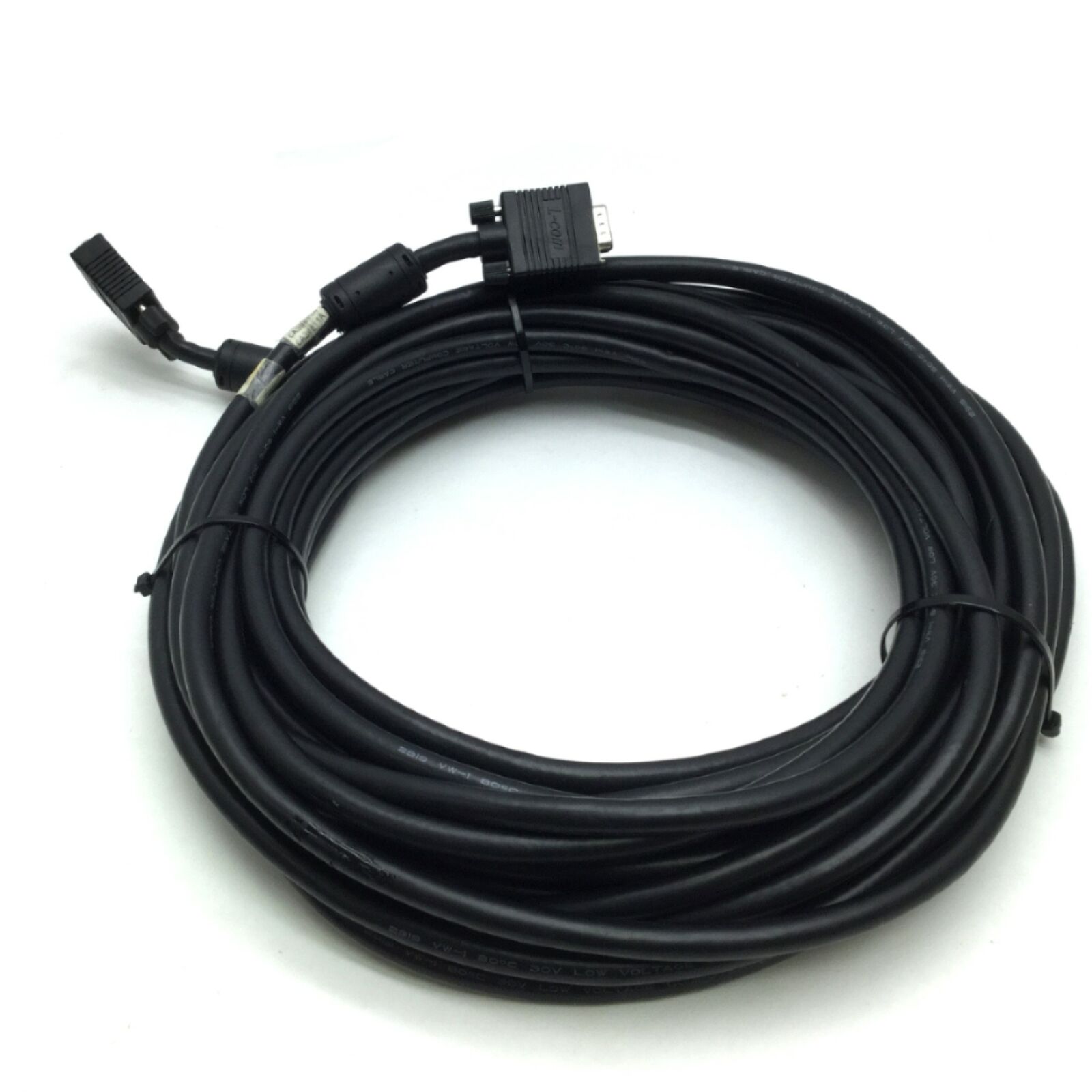 L-Com CTLF3VGAMM-50 VGA Cable HD15 Male to Male, Black Length 50\', Ferrite Cores