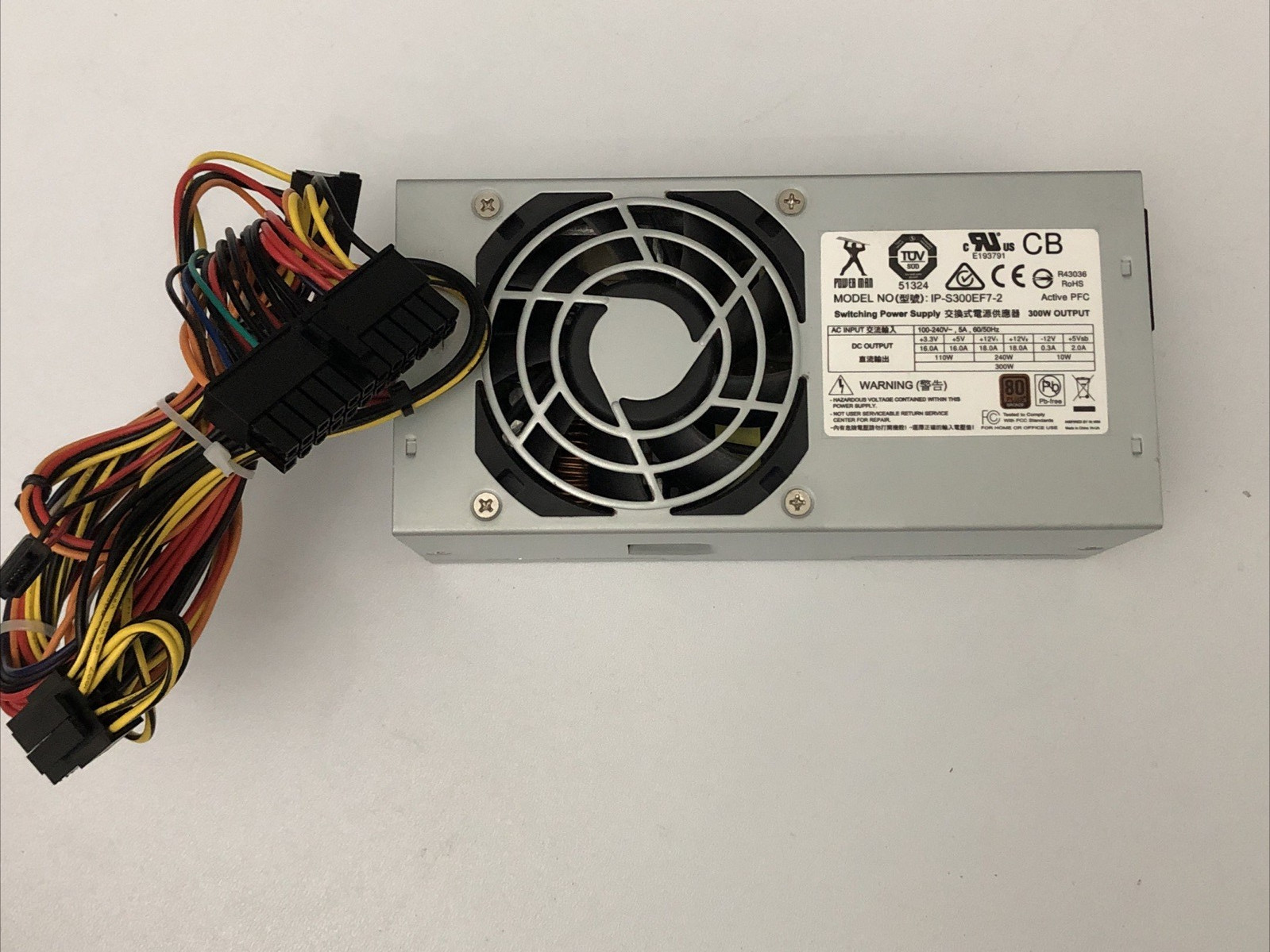 Power  Man IP-S300EF7-2 300W ATX-24+8Pin ( 2X4-Pin ) TFX Power Moudle .