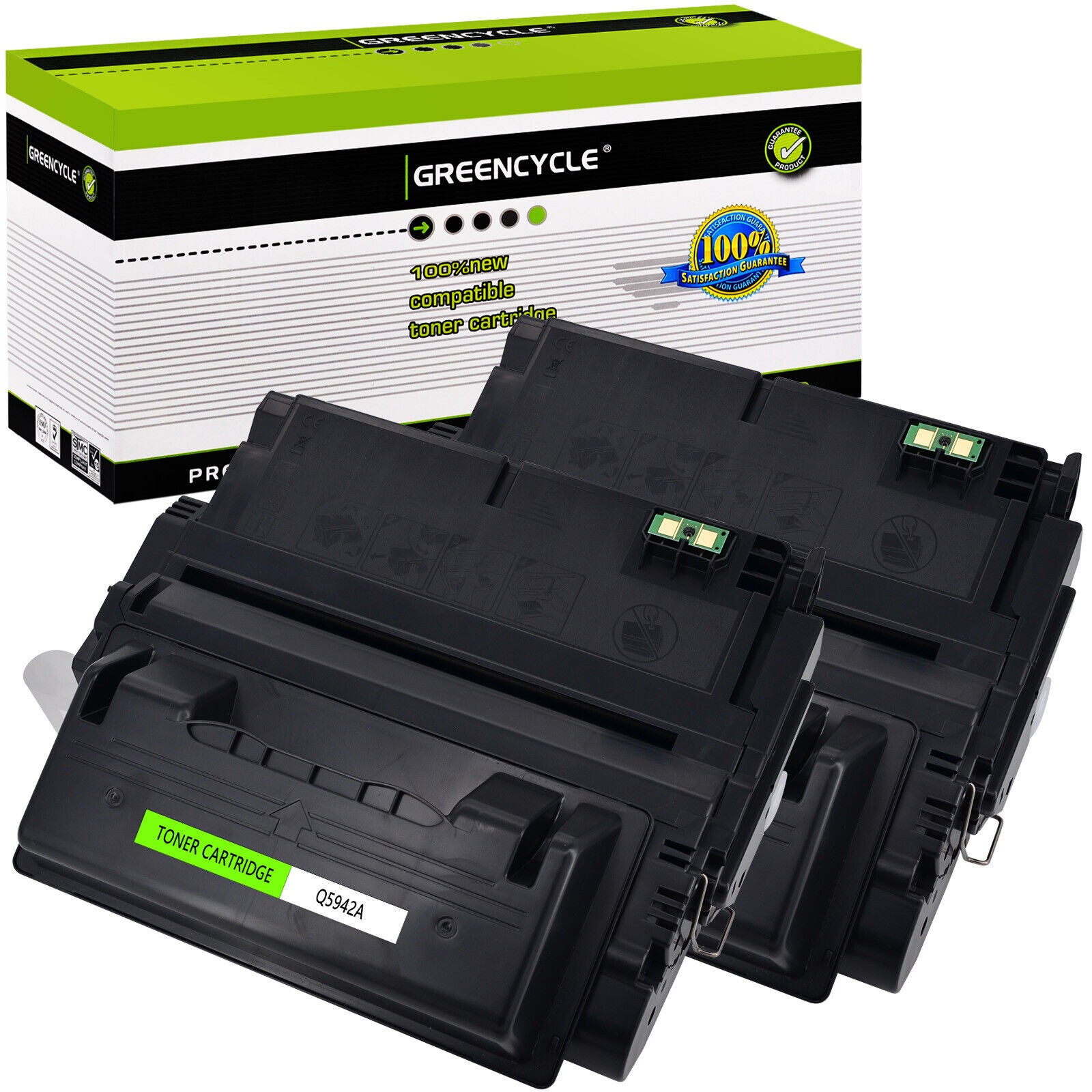 2 Pack Q5942A 42A Toner Cartridge Compatible For HP LaserJet 4250 4350dtn 4240n