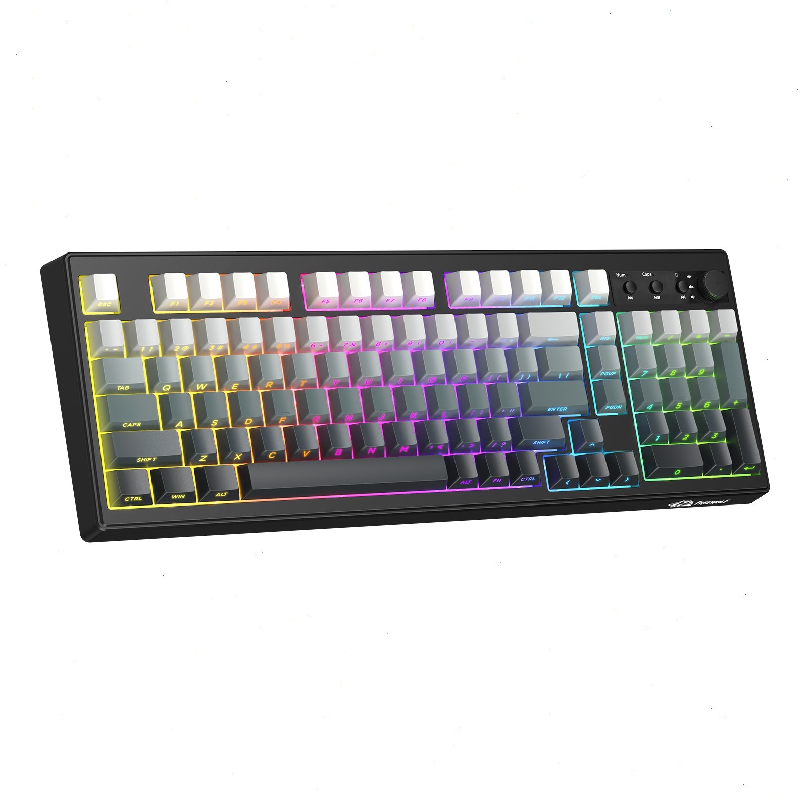 ZIYOU LANG K100 Tri‑Mode Keyboard,PBT Gradient Side‑Print RGB Gaming Keyboard