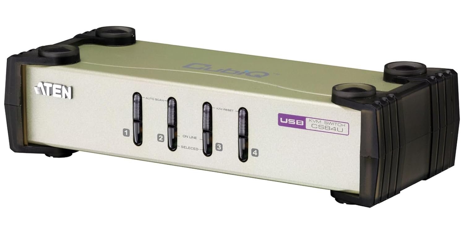 ATEN CS84U 4-Port PS/2-USB KVM VGA Switch - Control up to 4 VGA Computers for...