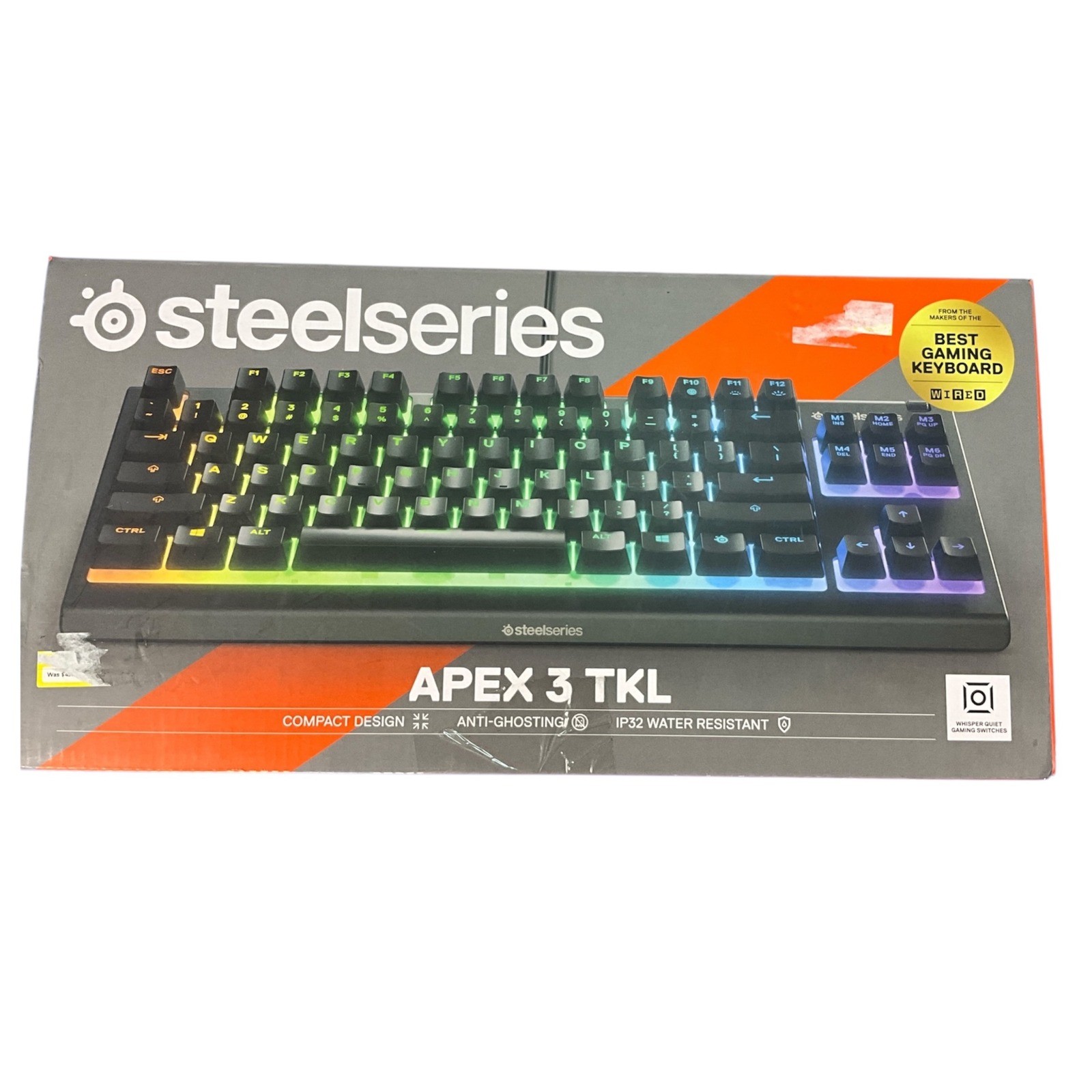 SteelSeries Apex 3 TKL Gaming Keyboard RGB Wired Black New Open Box