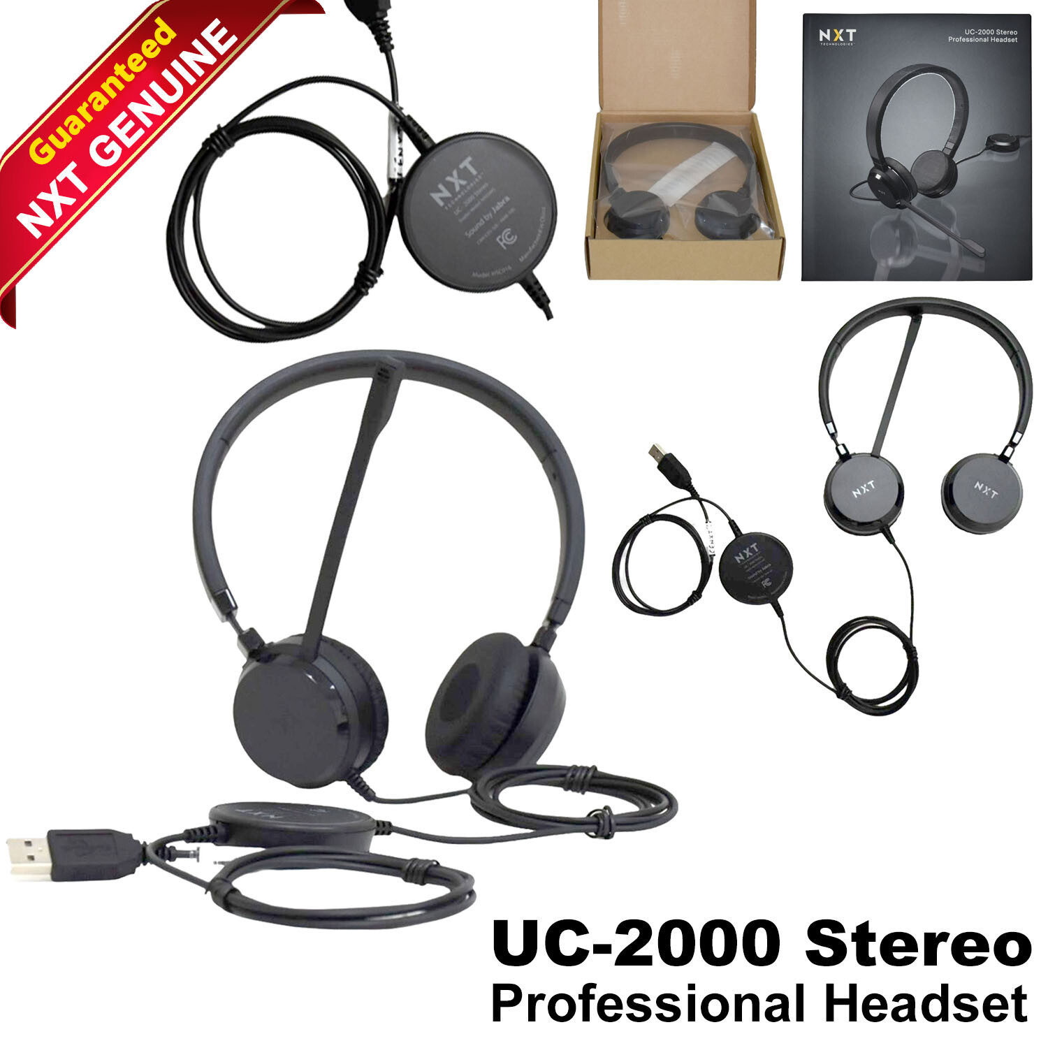 NXT Technologies UC-2000 Noise Cancelling Headset With Microphone NX55445 Black