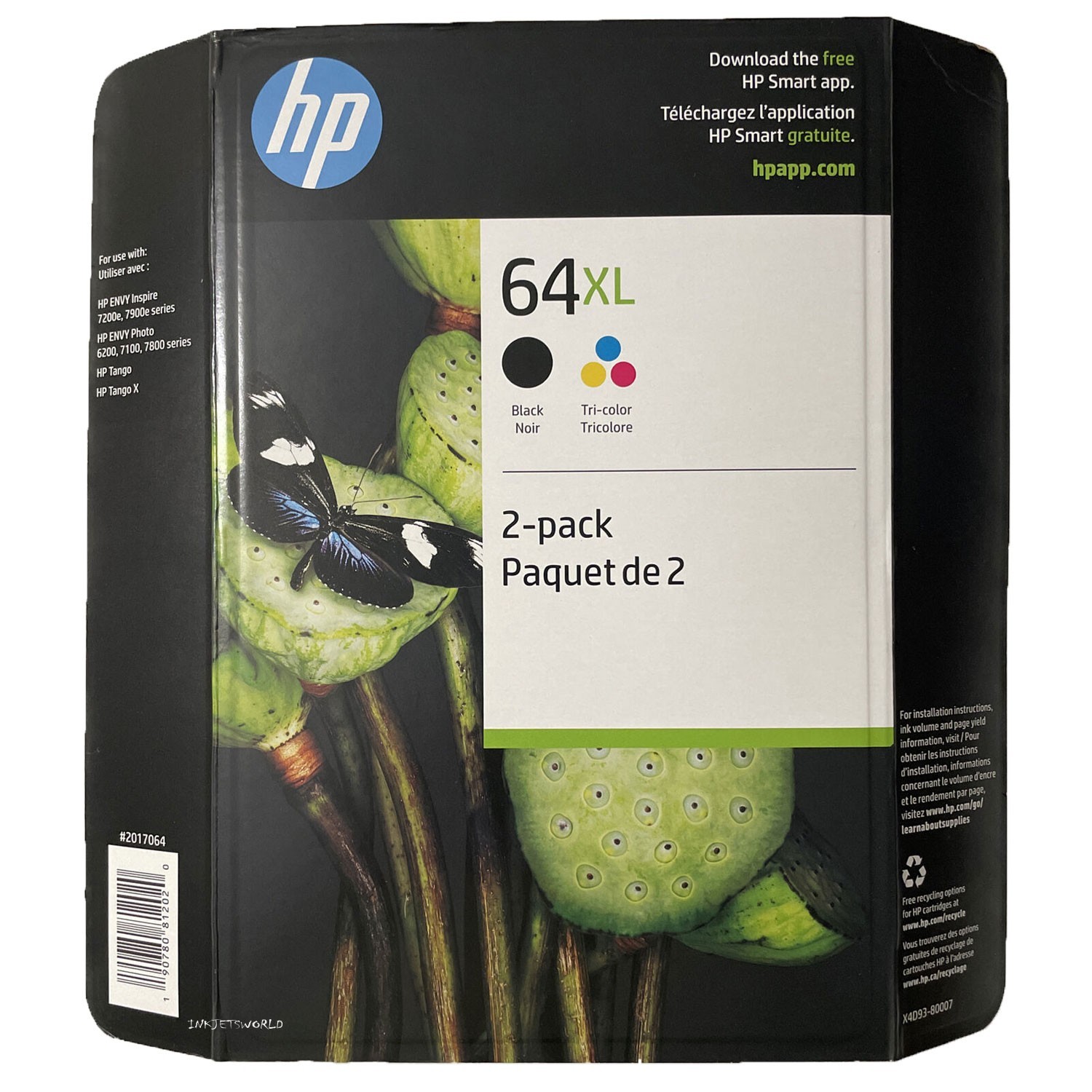 Genuine HP 64XL Black & 64XL Tri-Color Ink Cartridges New
