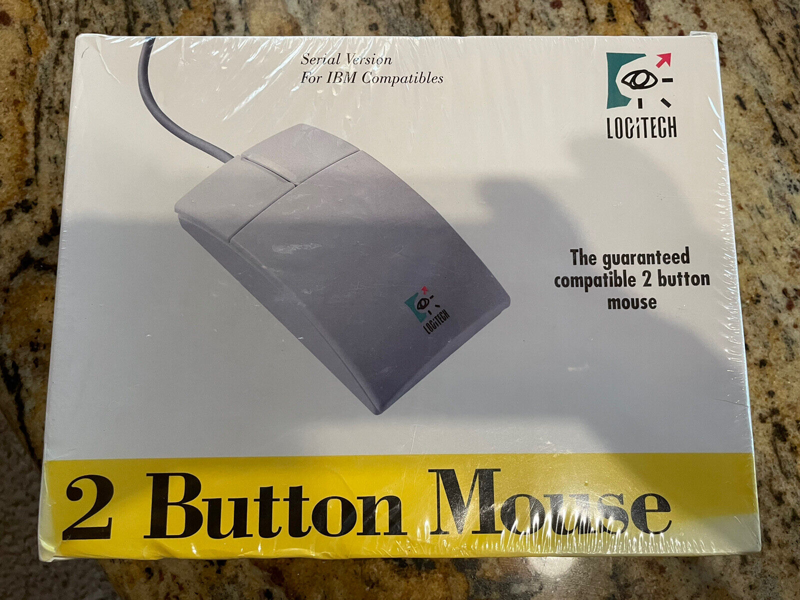 Rare Vintage Logitech Two Button Mouse Model 0253 280 PCA Serial Version IBM 