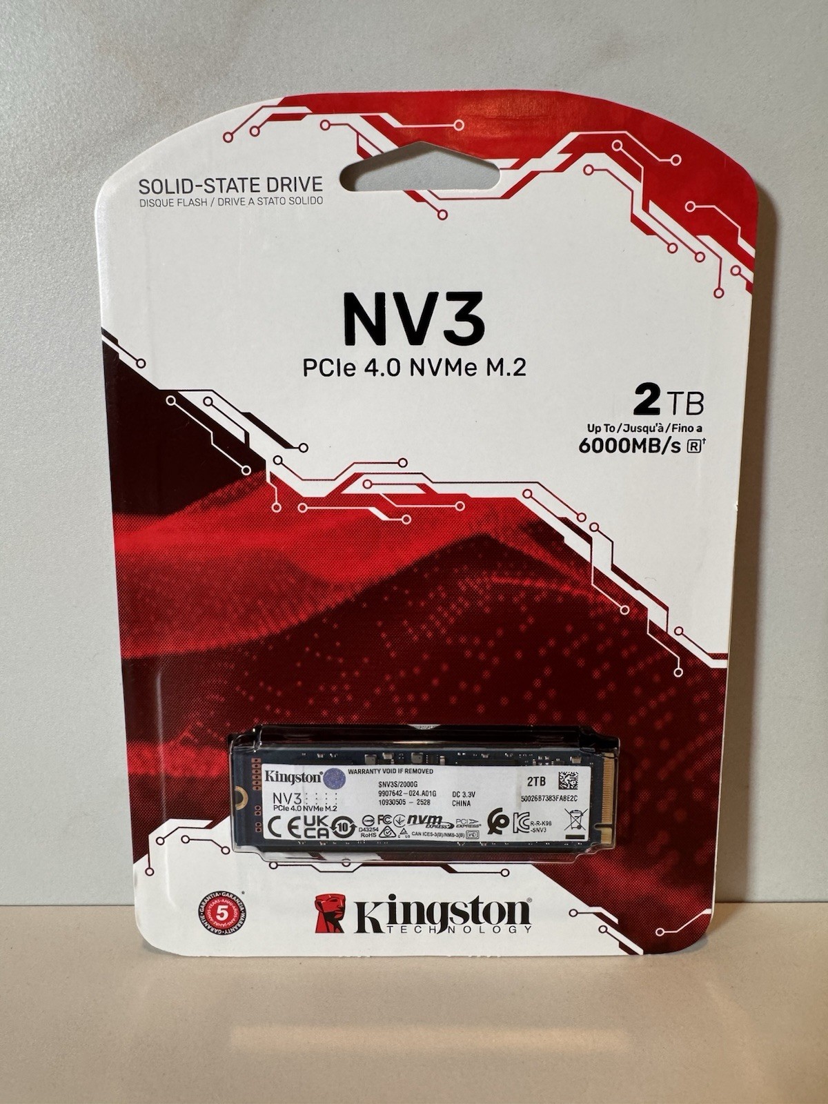 Kingston 2TB NV3 M.2 2280 PCIe 4.0 x4 NVMe Internal Solid State Drive (SSD) SNV3