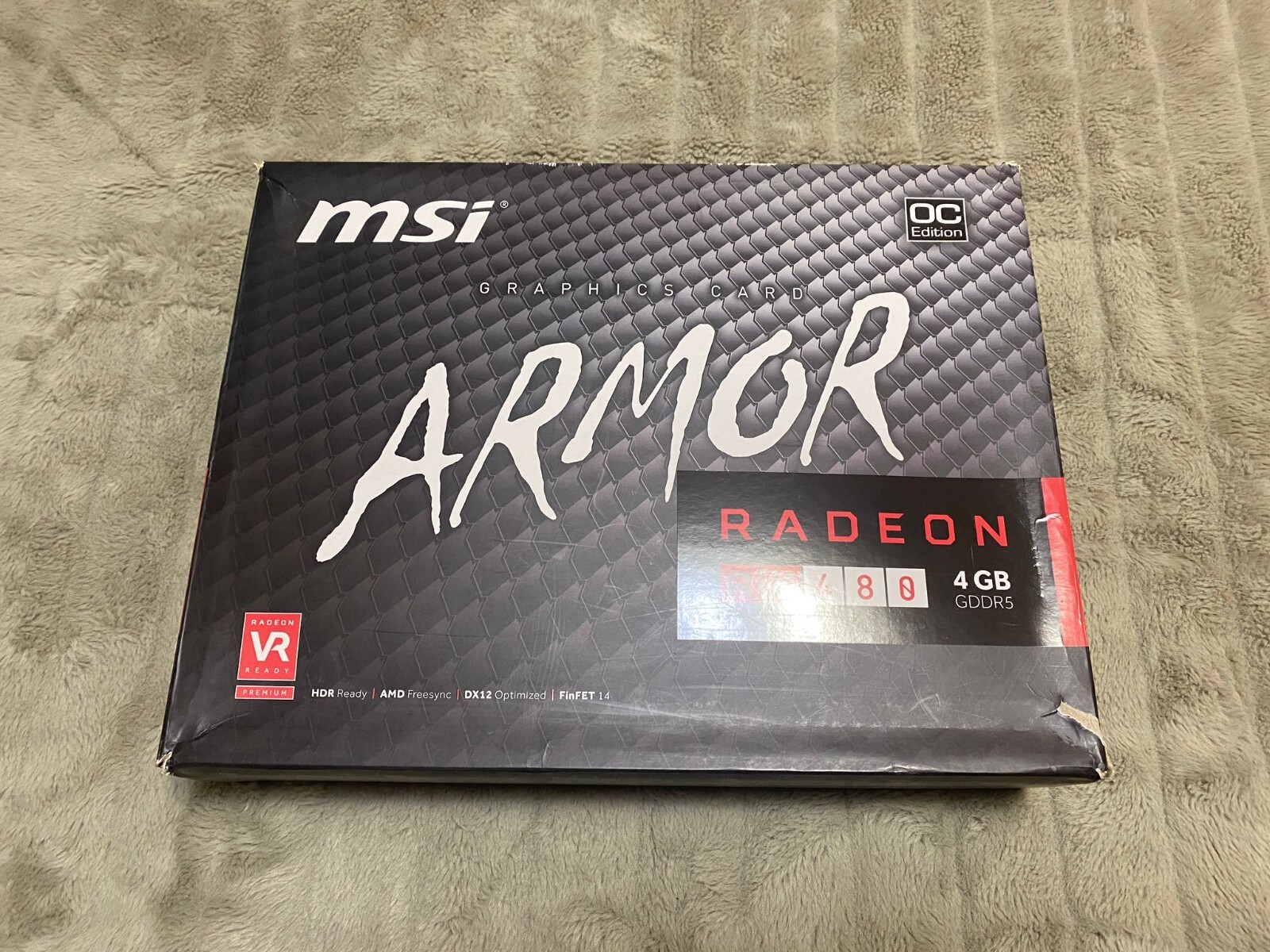 MSI Radeon RX 480 Armor  4G OC DDR5 gaming graphics card
