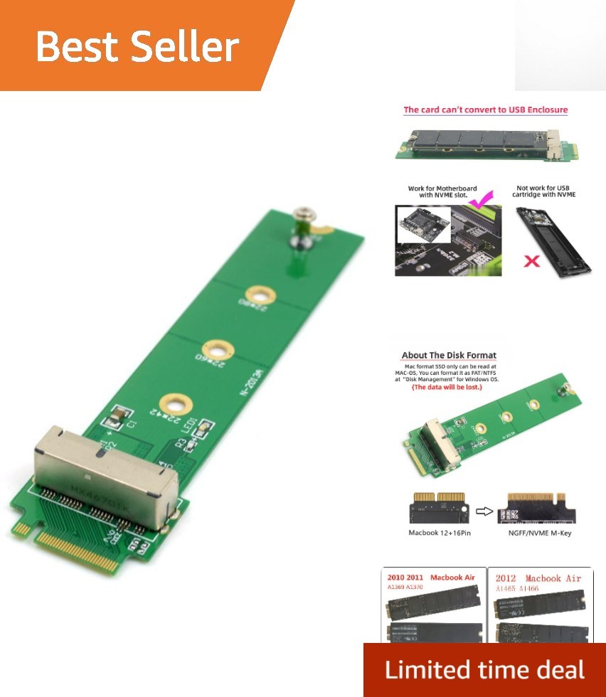 12+16Pin Mac SSD to M.2 NVME Adapter Card for Pro & Air 2013-2015 Models