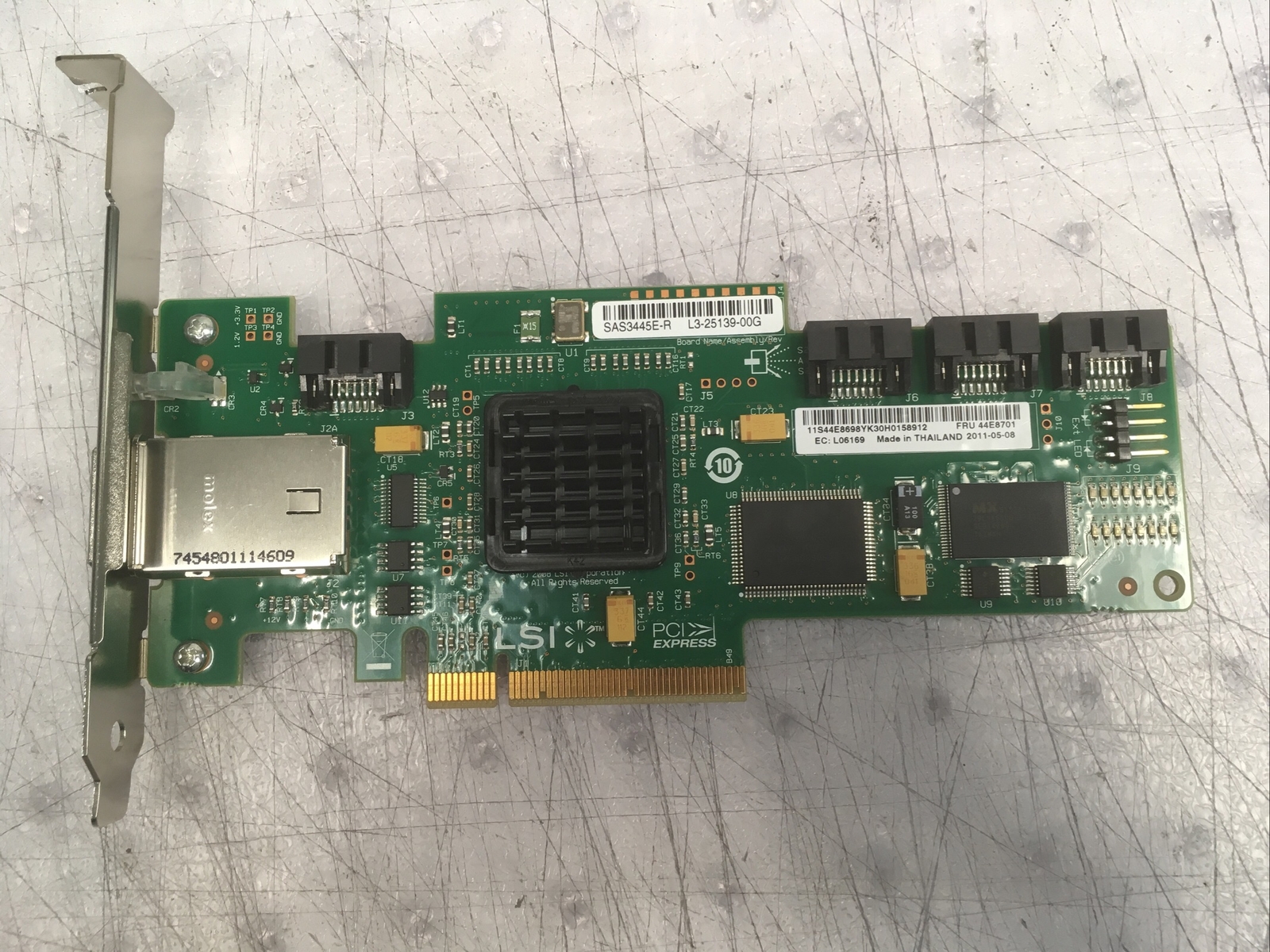 +IBM 44E8701 LSI Logic SAS3445E-R RAID Controller Card Server 3Gb/s L3-25139-00G