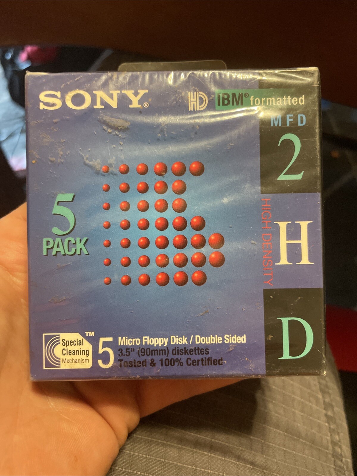 SONY Micro 3.5" Floppy Disc Double Sided IBM Formatted MFD-2HD 5 Pack Sealed