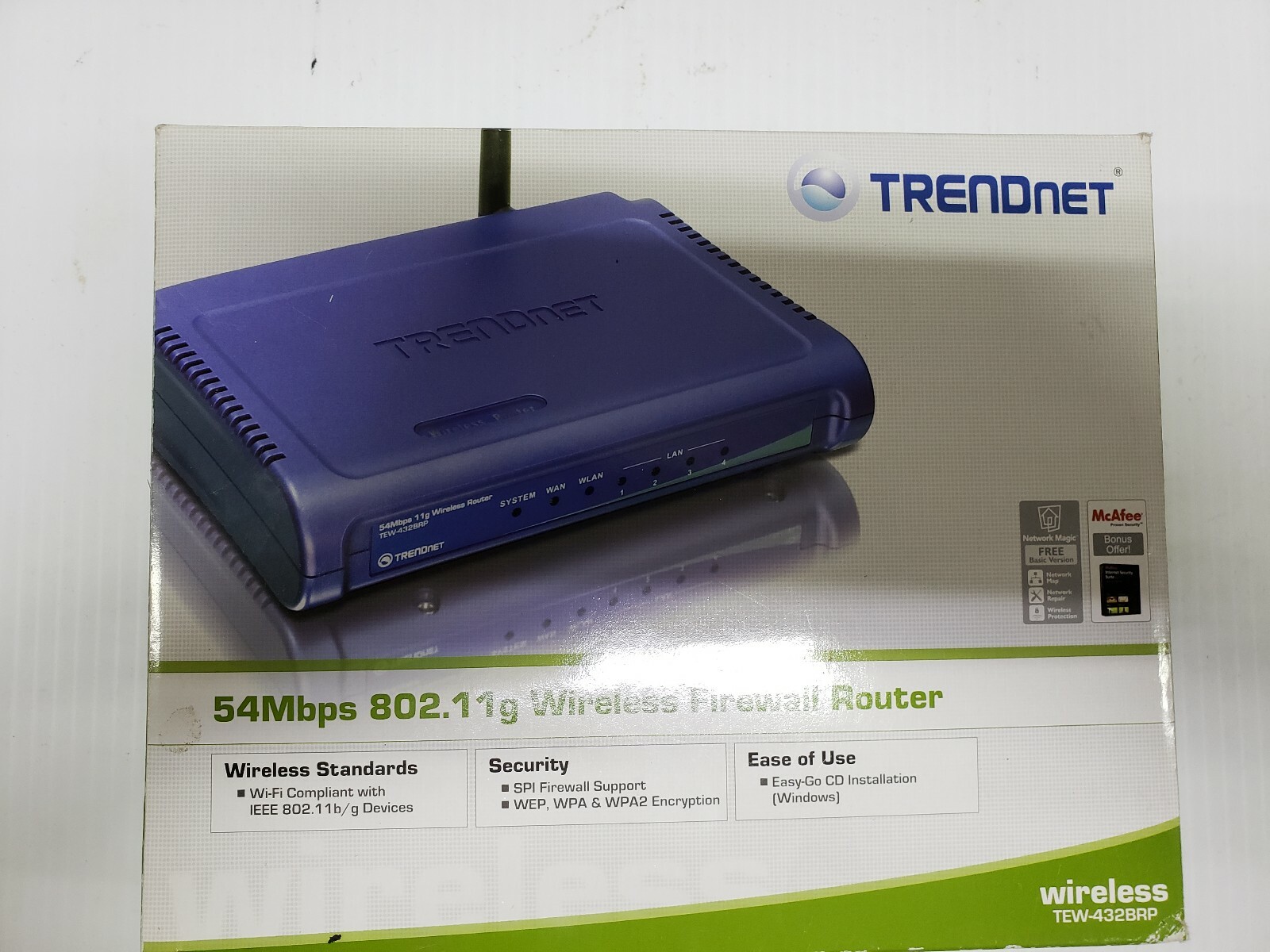 TRENDNET 54Mbps 802.11g Wireless Firewall Broadband Router TEW-432BRP (FC20-3)