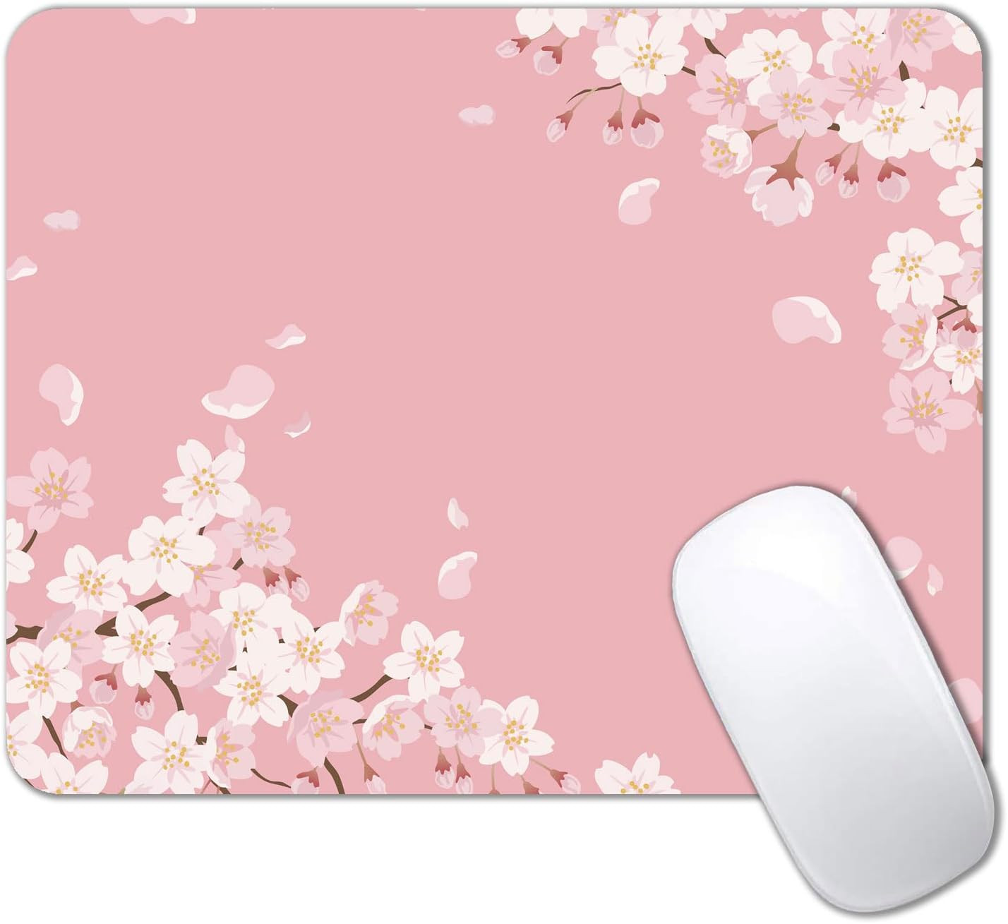 Cute Pink Mouse Pad, Floral Flowers Mouse Pad, Sakura Cherry Blossom Mousepad, J