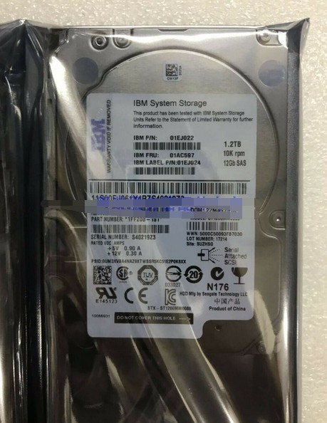 IBM 01EJ022 01EJ024 01AC597 1.2TB SAS 10K 12Gbps 2.5" V5000 Gen2 Hard Drive